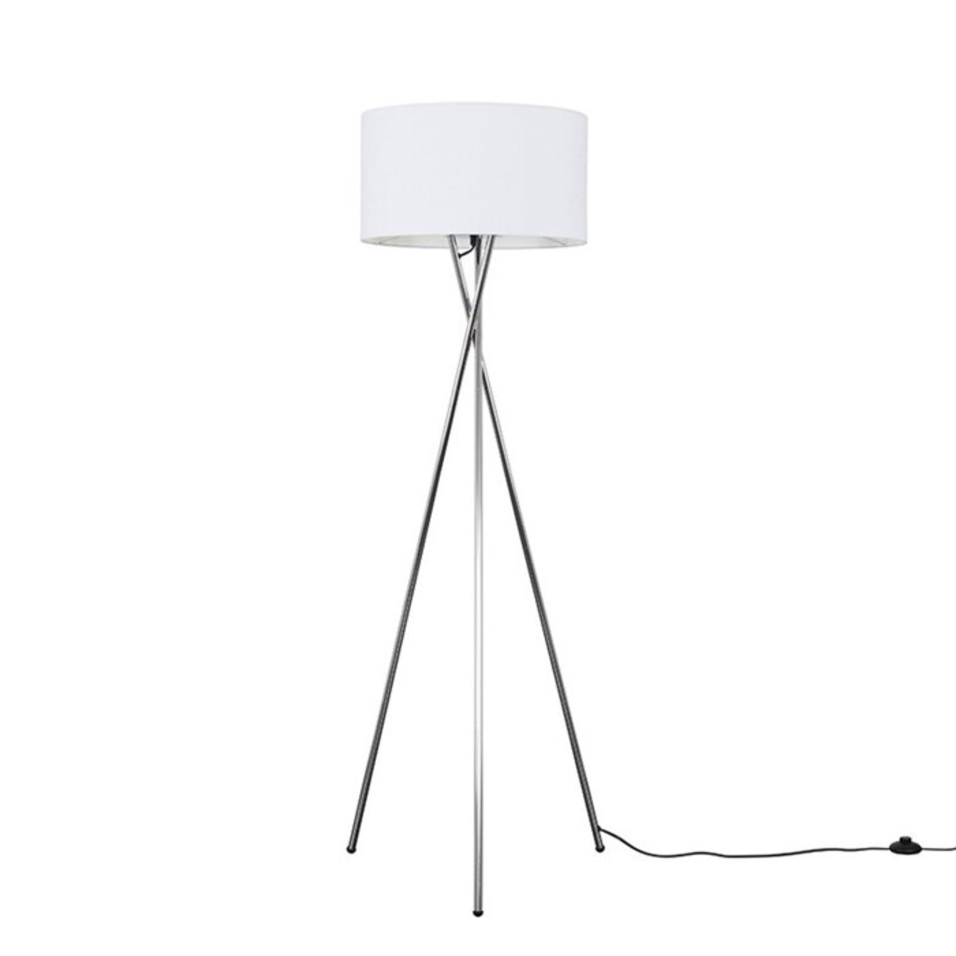 Mercury Row, Miron 154cm Tripod Floor Lamp (SILVER WITH BEIEGE SHADE) - RRP £50.31 (MSUN7576 -