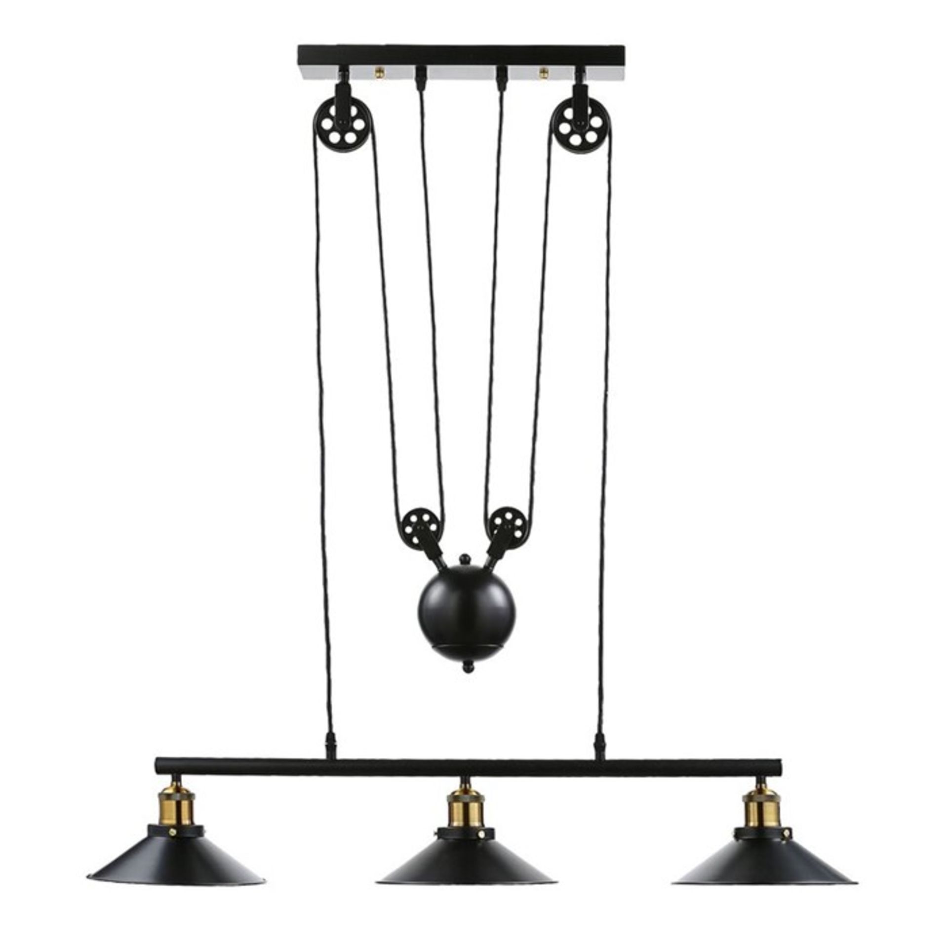 Borough Wharf, Sonora 3-Light Kitchen Island Pendant (BLACK) - RRP £249.99 (HECO7732 - 10469/16) 7F