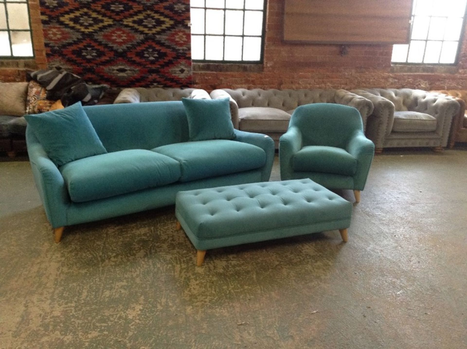 AMALFI TEAL JOPLIN SEATER CHAISE  (SFL1233)AMALFI TEAL JOPLIN CHAIR (SFL1222)AMALFI TEAL JOPLIN