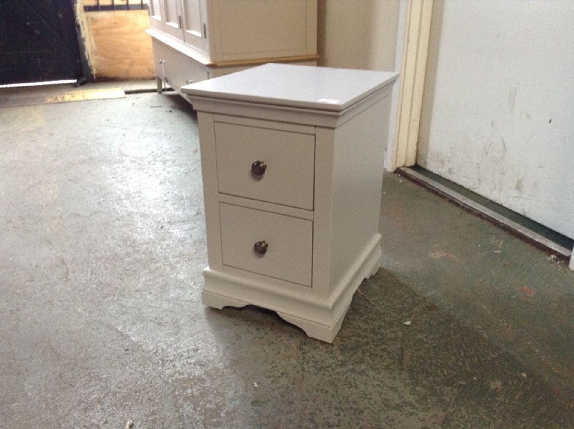 Florence Grey Painted Bedside Cabinet (J32 -SW-BSC-G) MARKED