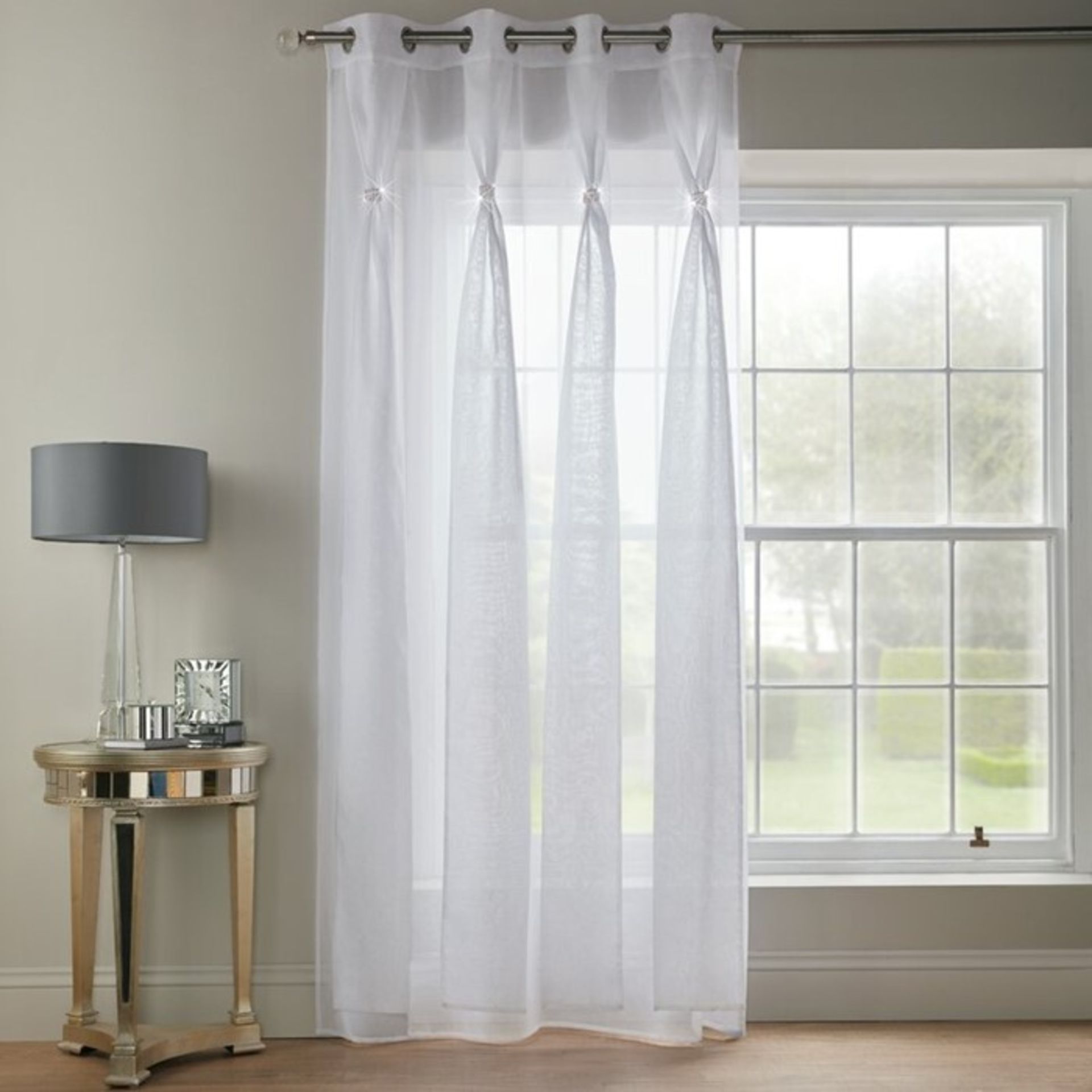 Rosdorf Park, Shivani Eyelet Semi Sheer Single Curtain (BLUSH)(145X274CM) - RRP £14.99 (ANSY1185 -