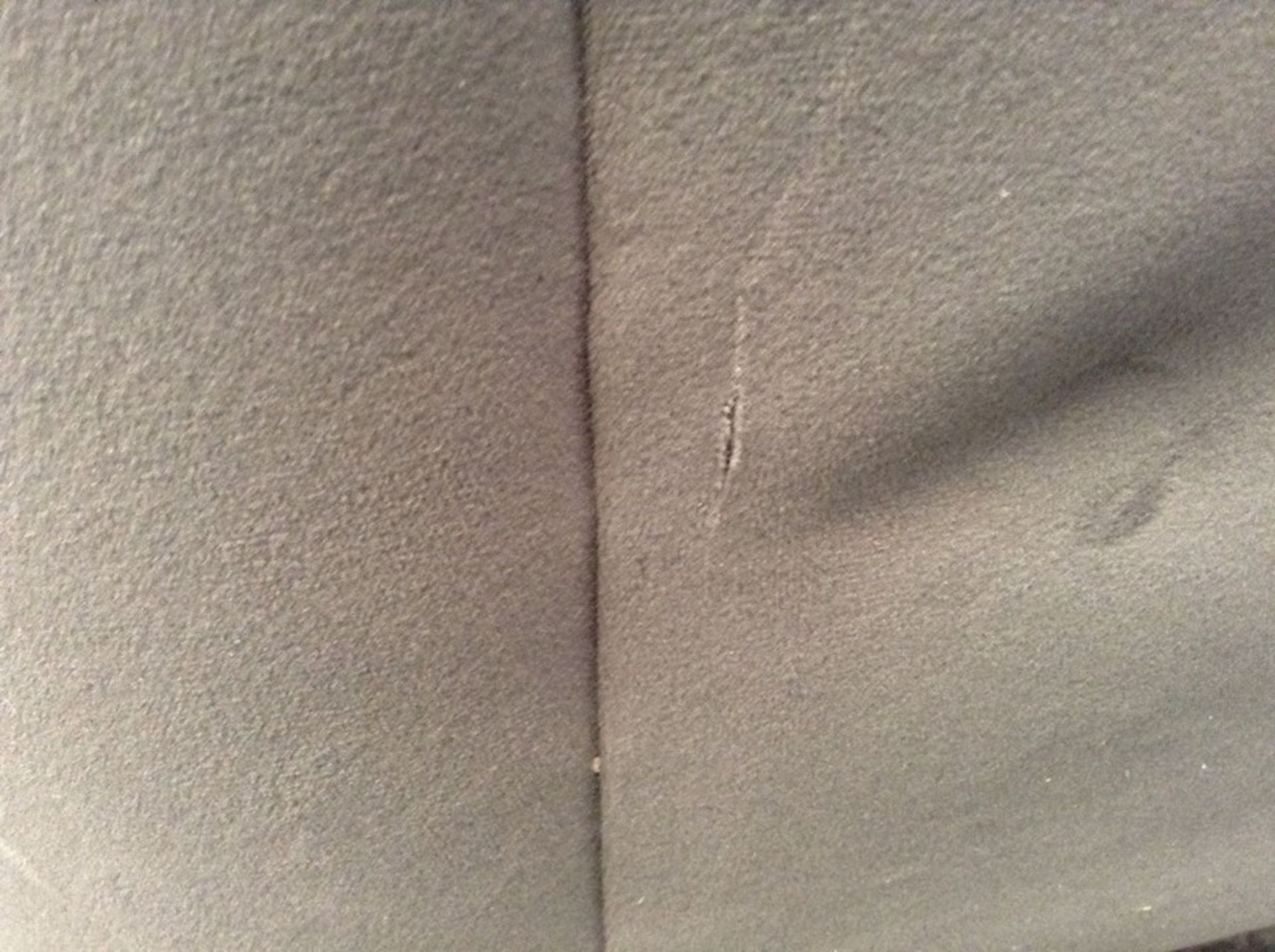 GREY VELVET 3 SEATER , 2 SEATER (SMALL RIP ON BACK - Image 2 of 2