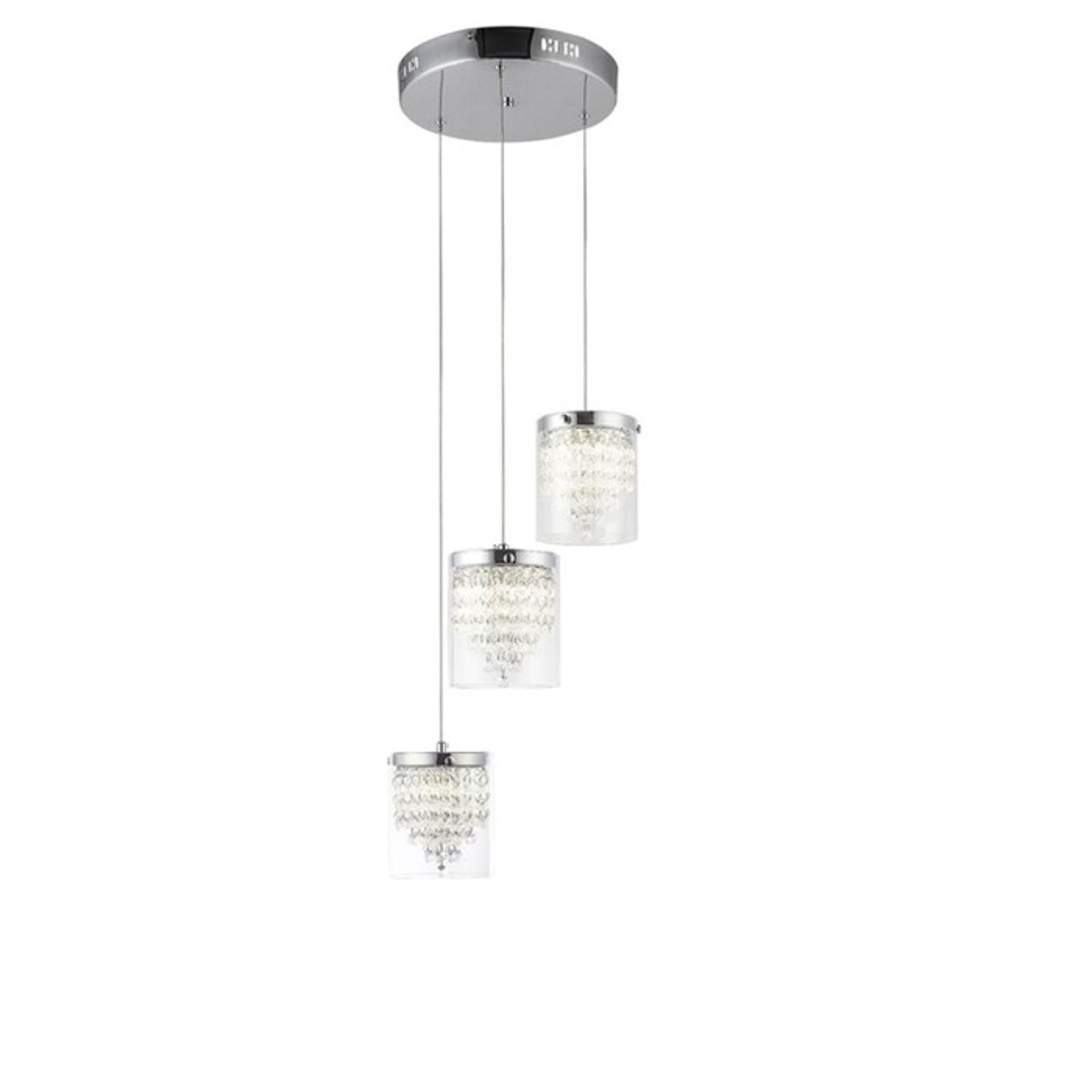 Rosdorf Park, Jaliyah 3-Light LED Cylinder Pendant - RRP £119.9 (BDHM1111 - 16577/22) 5D