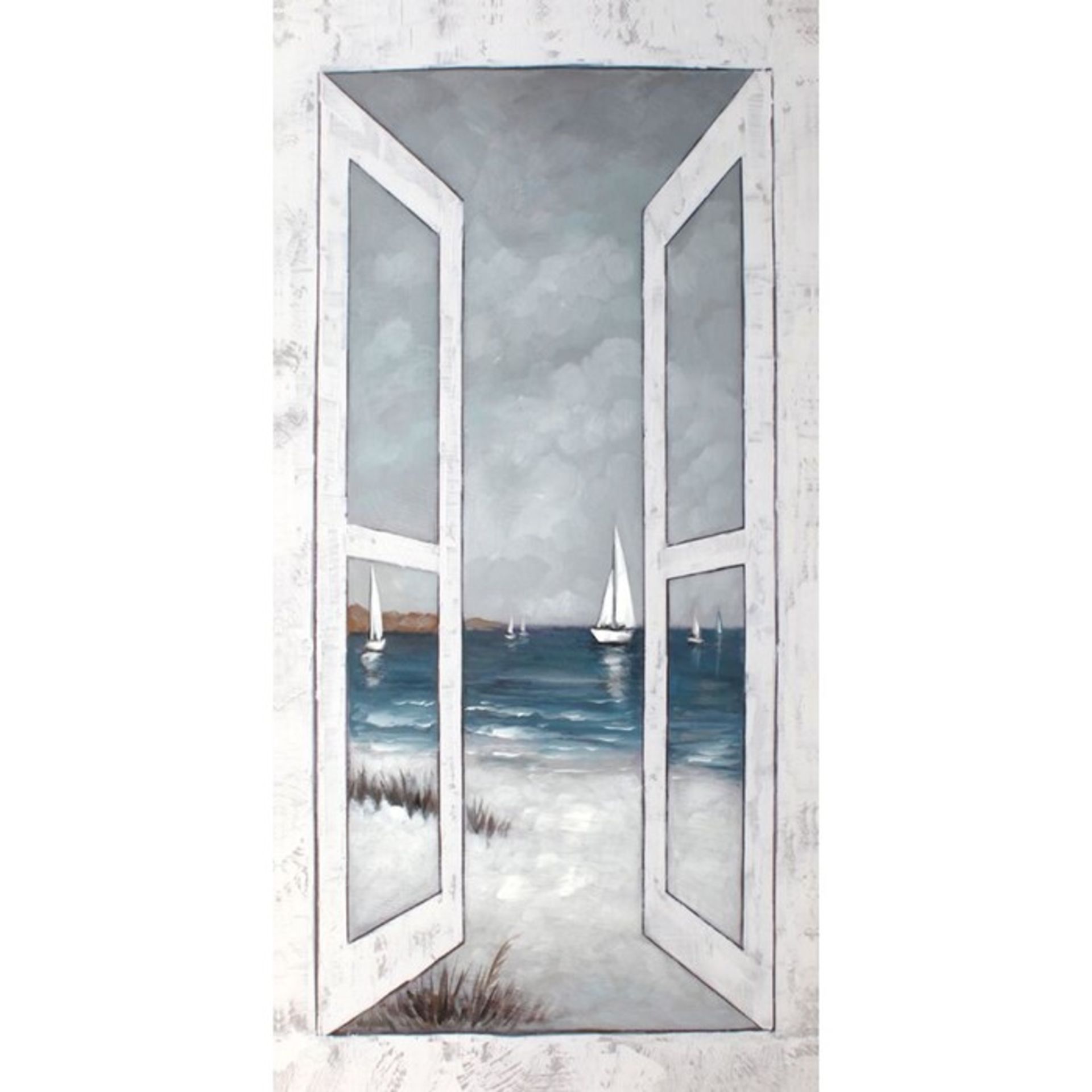 Beachcrest Home,'Veranda View' Oil Painting Print on Canvas (13254/24 -WIRN1042)(BOXED, NOT