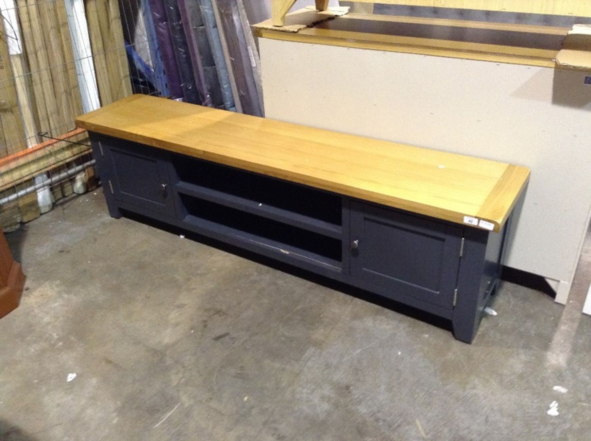 Hampshire Blue Painted Oak Large TV Unit (CH-M21 -