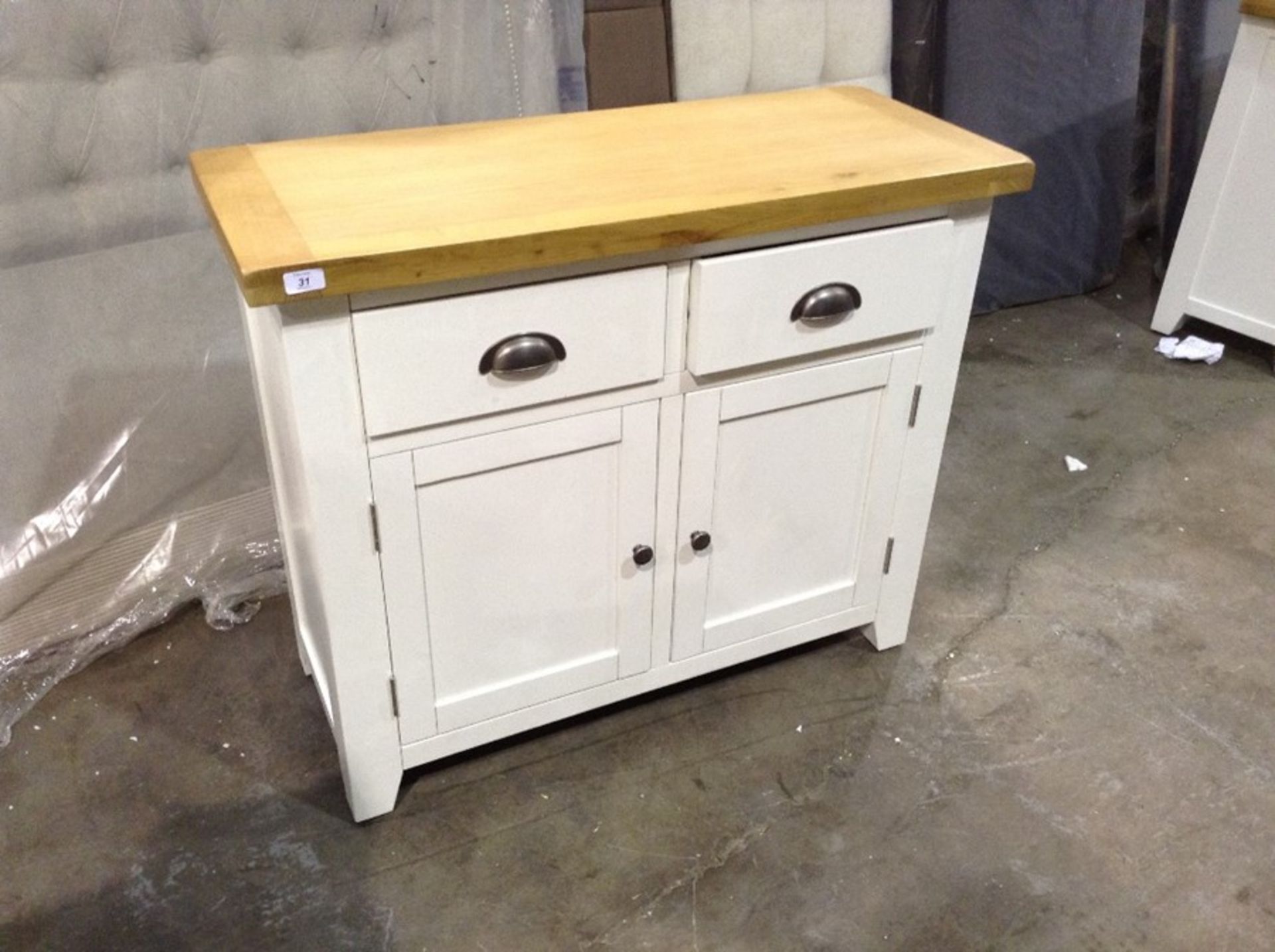 Suffolk White Painted Oak 2 Door Small Sideboard (