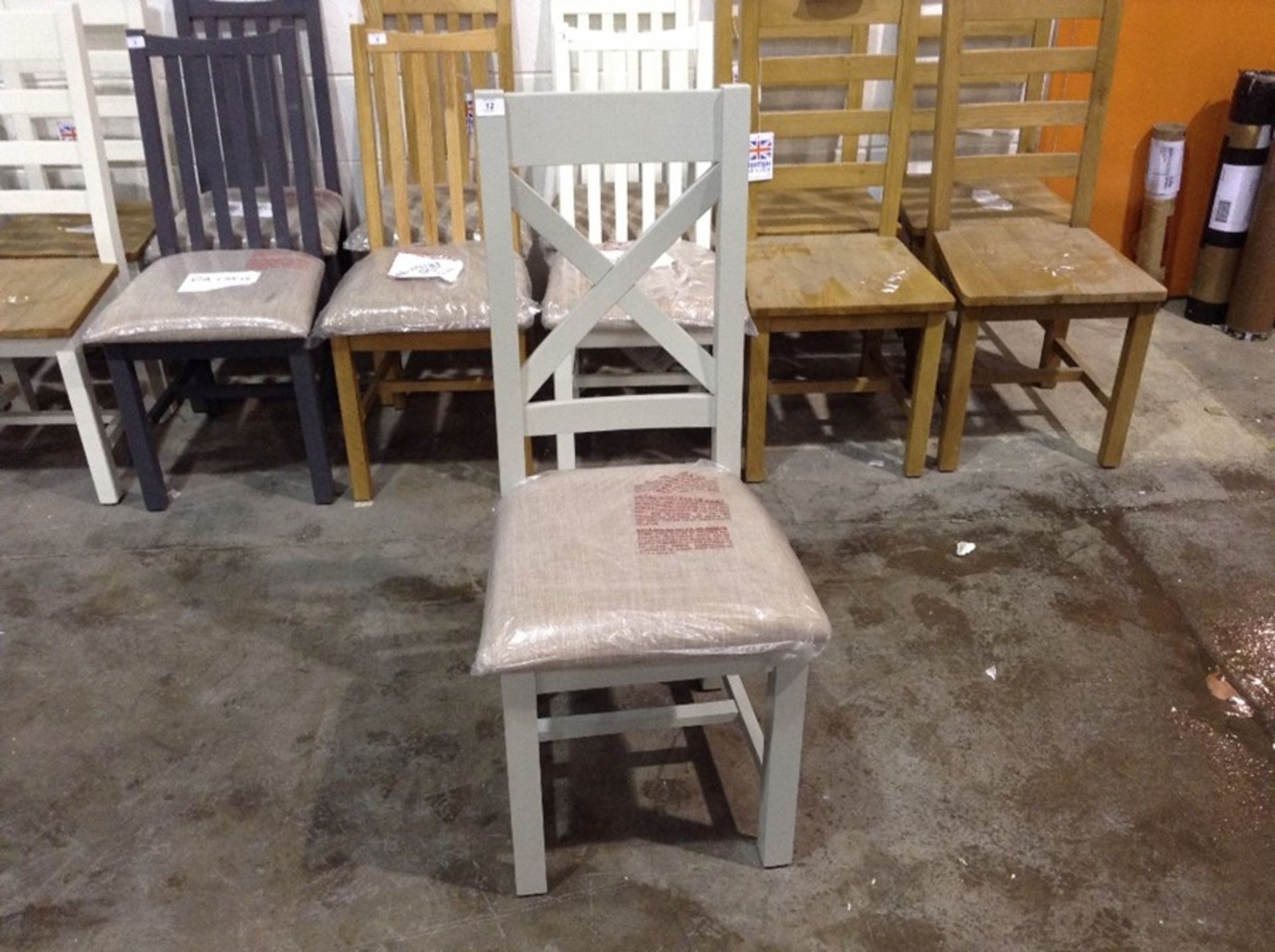 1 x GREY PAINTED DINING CHAIR (CHM-32A )