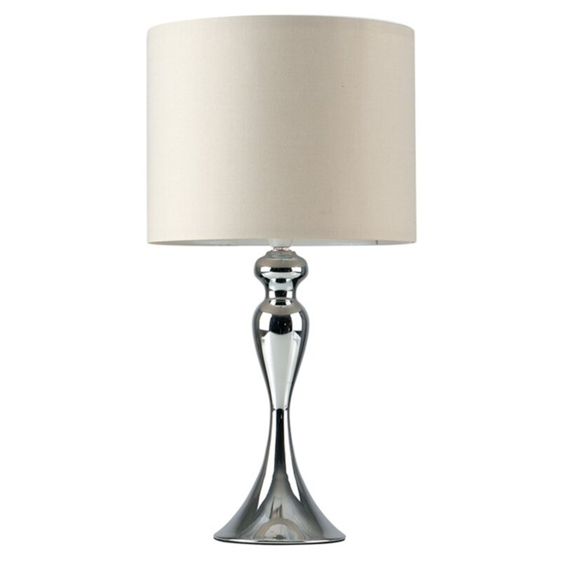 Fairmont Park, Demmer 54cm Table Lamp X2 (SILVER BASE WITH MINK SHADE) - RRP £39.99 (MSUN2167.