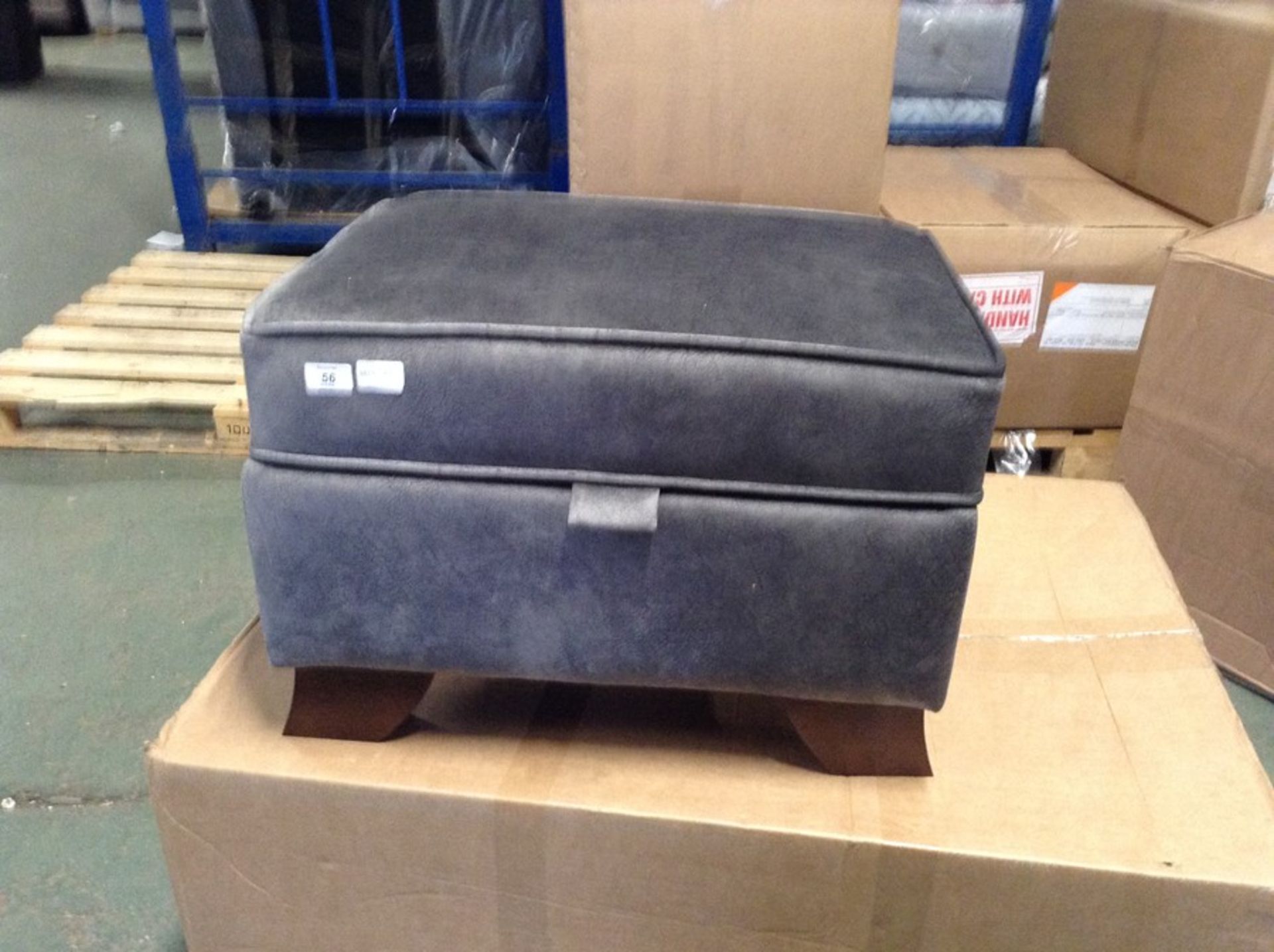 GREY SADDLE STORAGE FOOTSTOOL (HH29-721774-25)