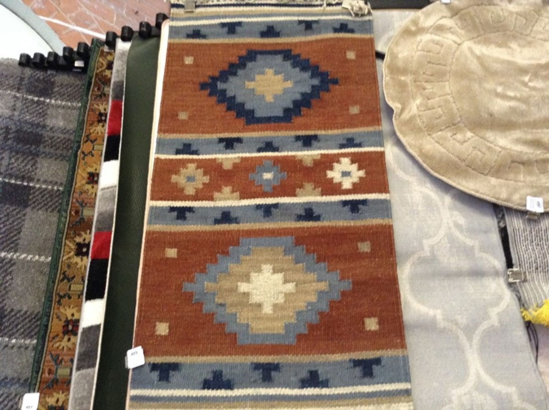 Home Loft Concept,Handmade Kilim Wool/Cotton Red/Blue Rug RRP £67.99 (HVO72324 - 17647/27)