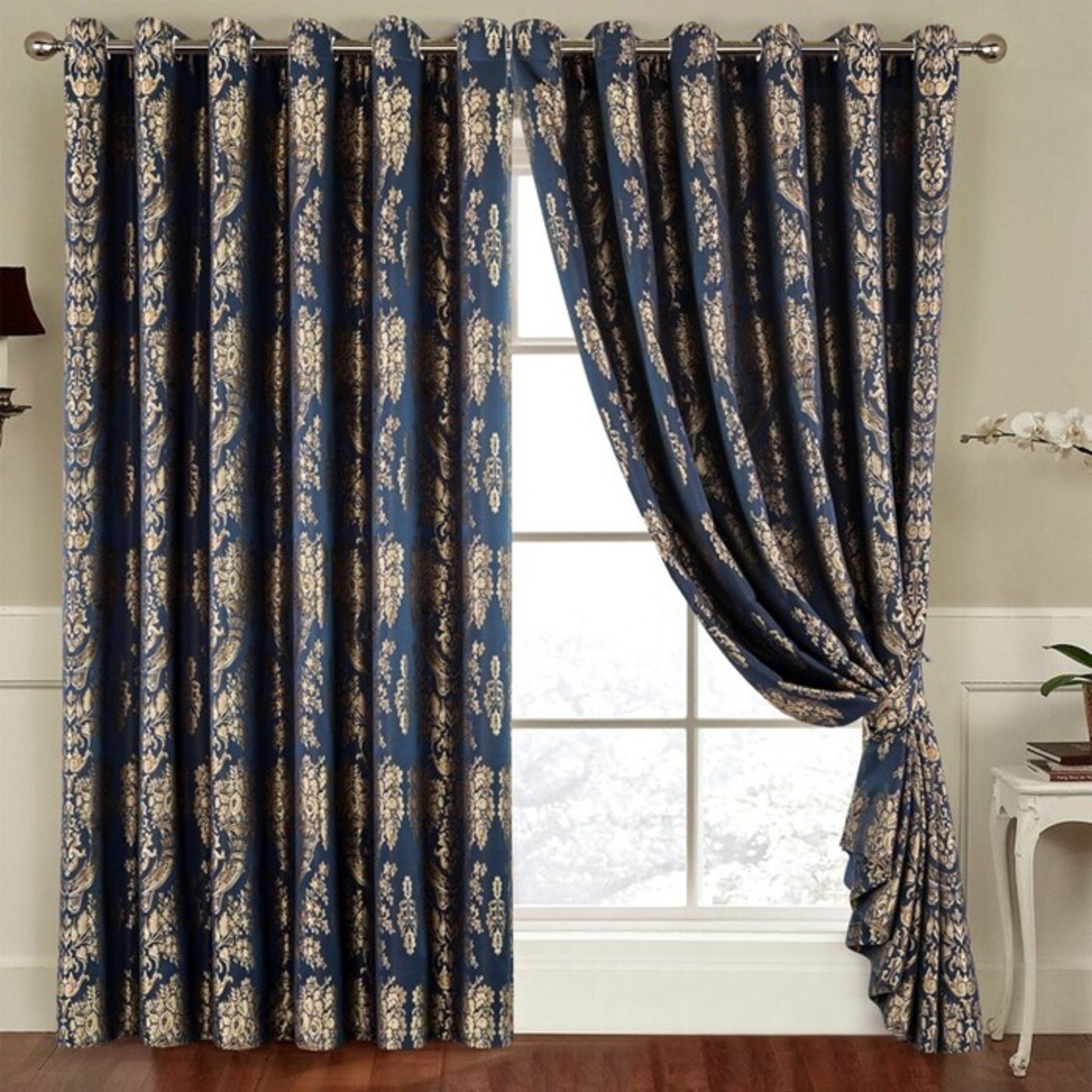 Three Posts, Carnot Eyelet Room Darkening Curtains (230CM X 274 / SANDRA BLACK) - RRP £75.99 (