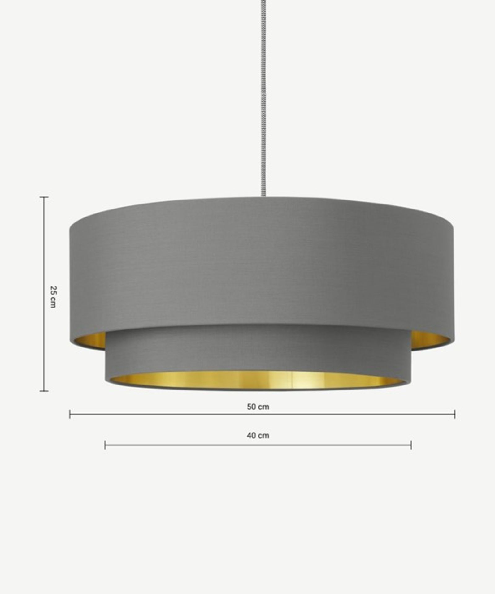 Made.com Oro Layered Pendant Shade Grey & Brass RRP Â£49 (SHADE ONLY) (1j0457/5) 1