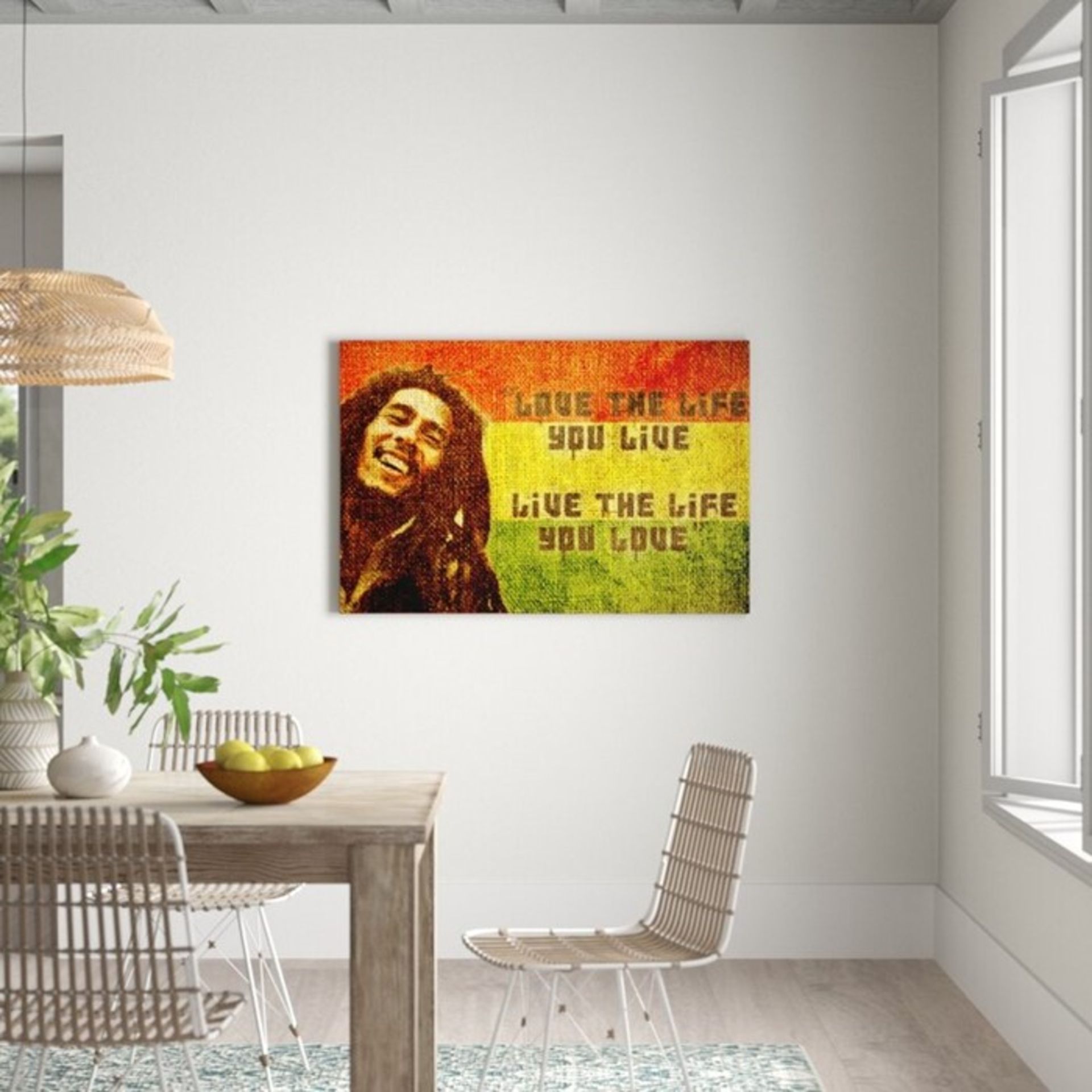 East Urban Home, 'Bob Marley Love The Life' Textual Art on Wrapped Canvas - RRP £59.99 (BGSY9015 -