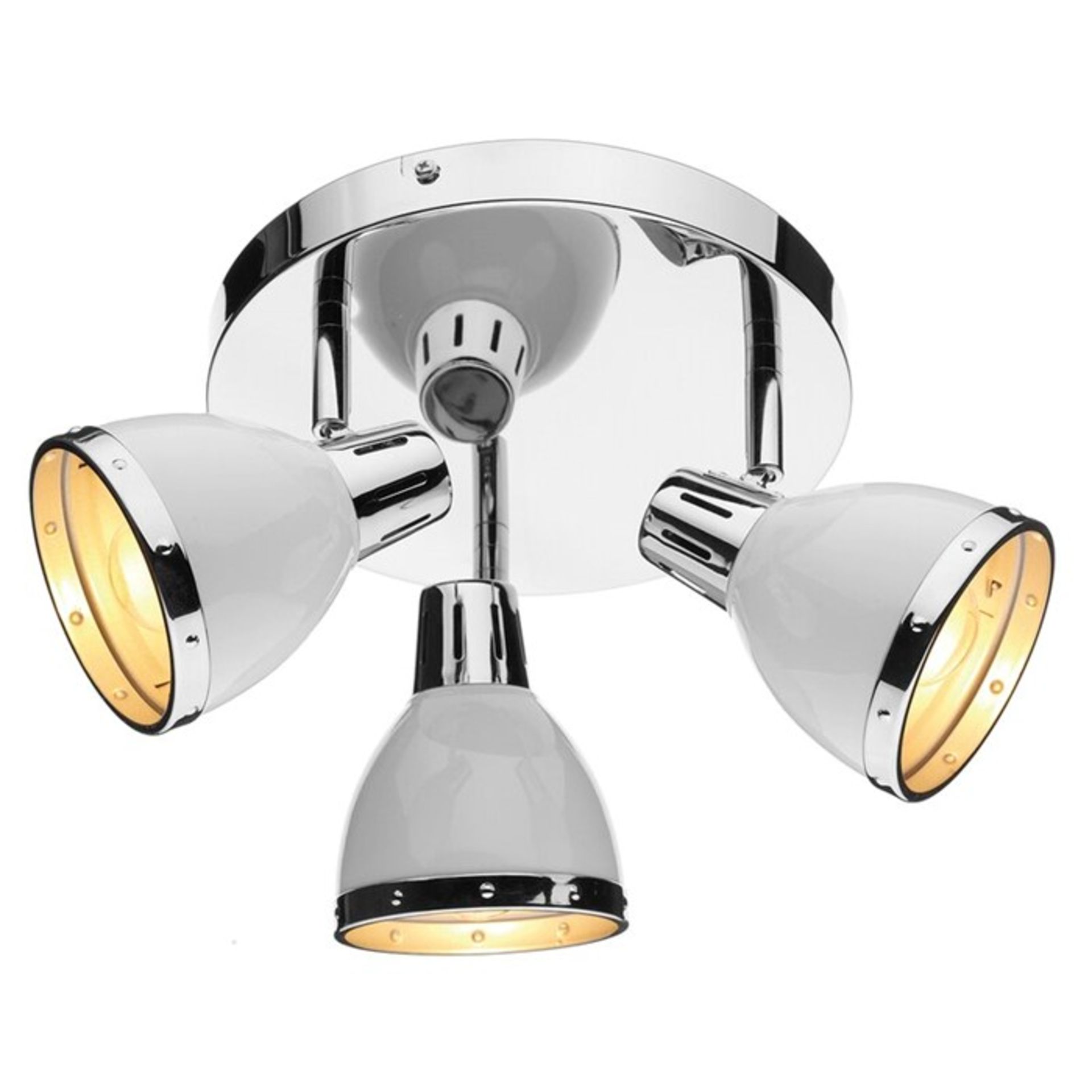 Dar Lighting, Osaka 3-Light Ceiling Spotlight (WHITE & CHROME) - RRP £62.99 (DLI4108 - 13943/50) 7D