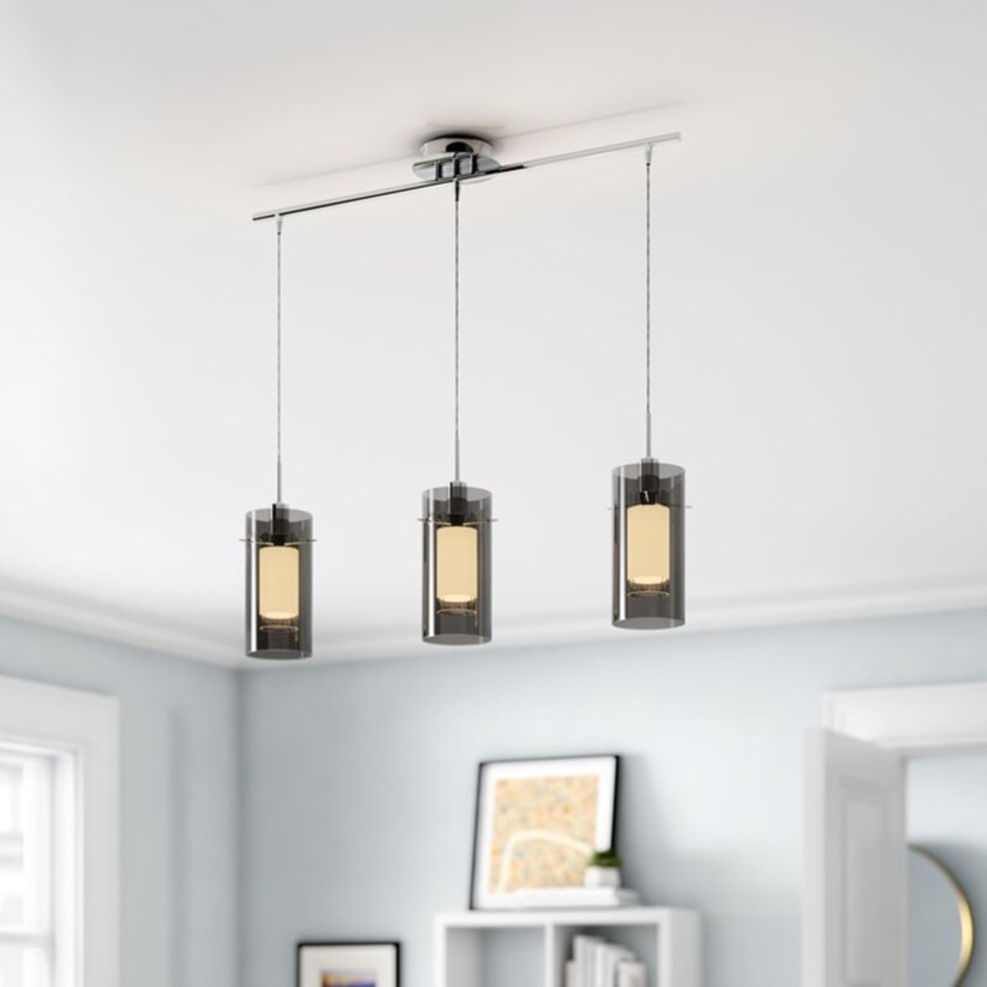 Wade Logan, Carl 3-Light Kitchen Island Pendant (CLEAR GLASS) - RRP£65.99 (SRL1935 - 15630/26) 7C