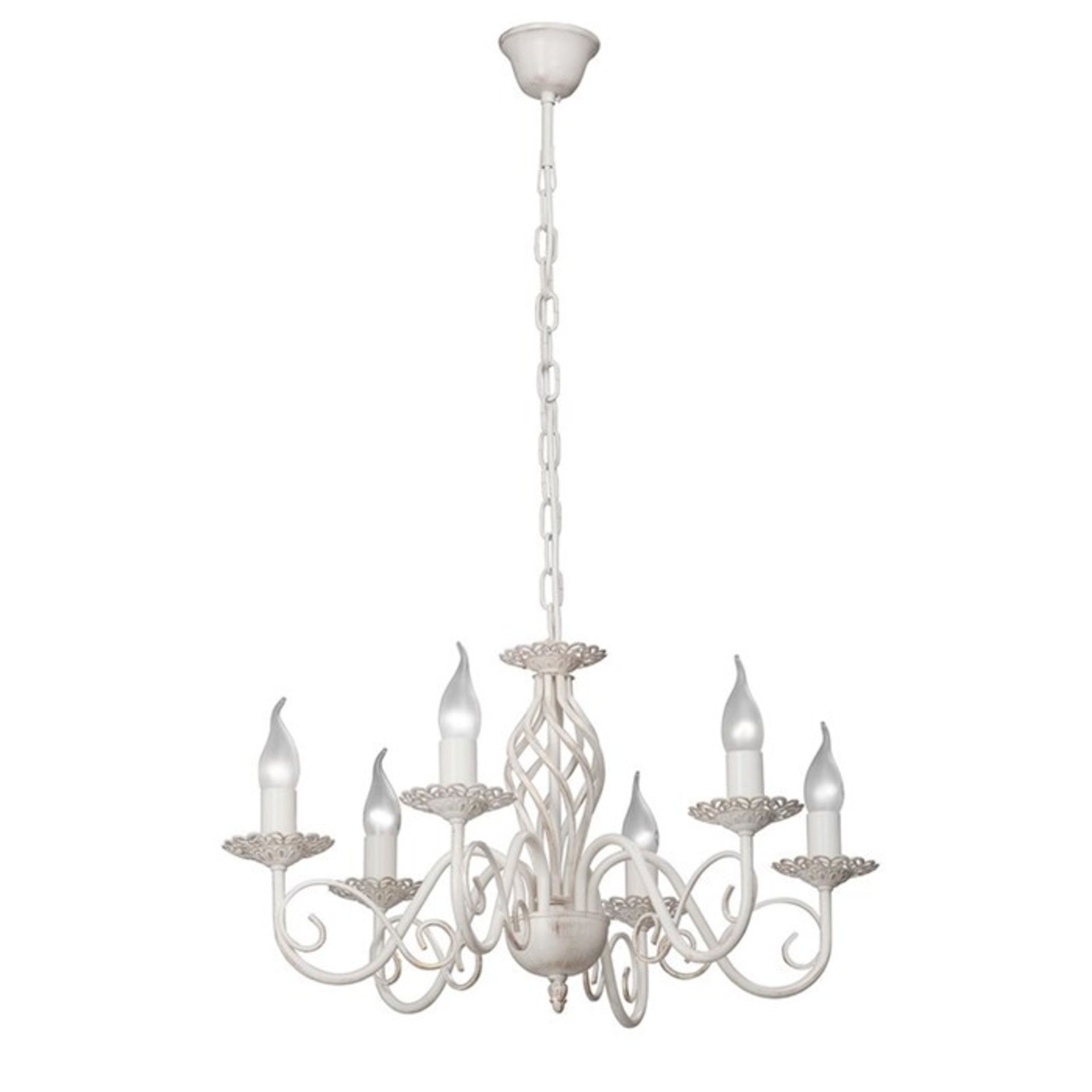 Lily Manor, Rodolfo 6-Light Candle Style Chandelier (DISTRESSED WHITE) - RRP£76.99 (VLCE1000 -