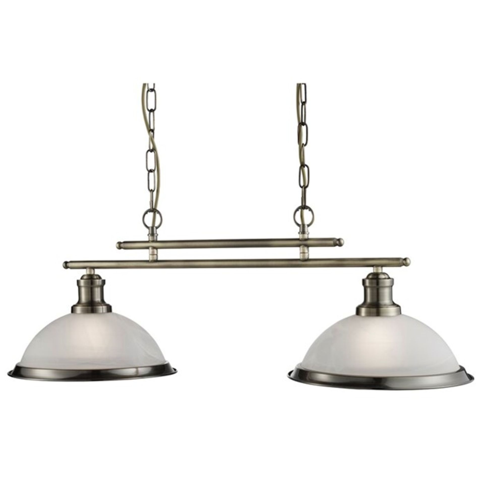 Searchlight, Bistro 2-Light Kitchen Island Pendant (SATIN SILVER) - RRP £88.99 (SRL4905 - 13943/