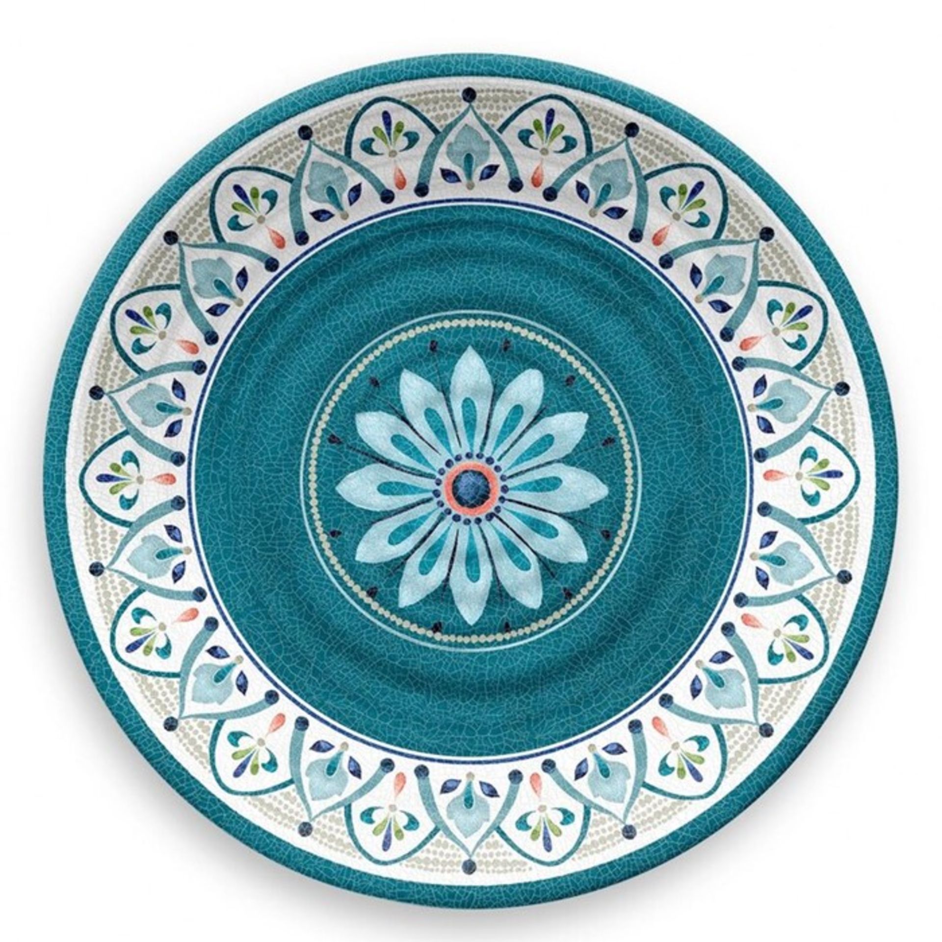 Tar Hong, Moroccan Medallion 27cm Melamine Dinner Plate X4 - RRP £12.99 (QEFF1068 - 21629/29) 4G