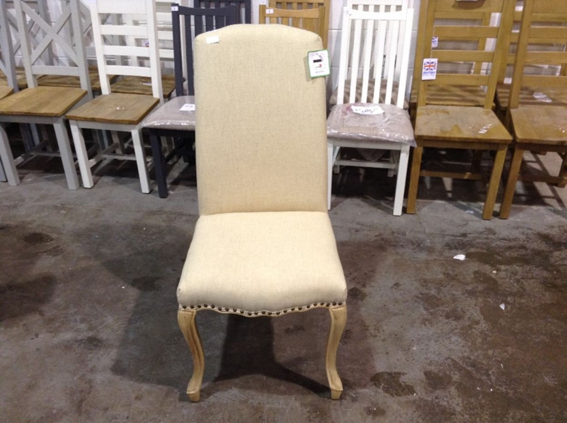 Regent Beige Luxury Dining Chair With Studs (CH-M2