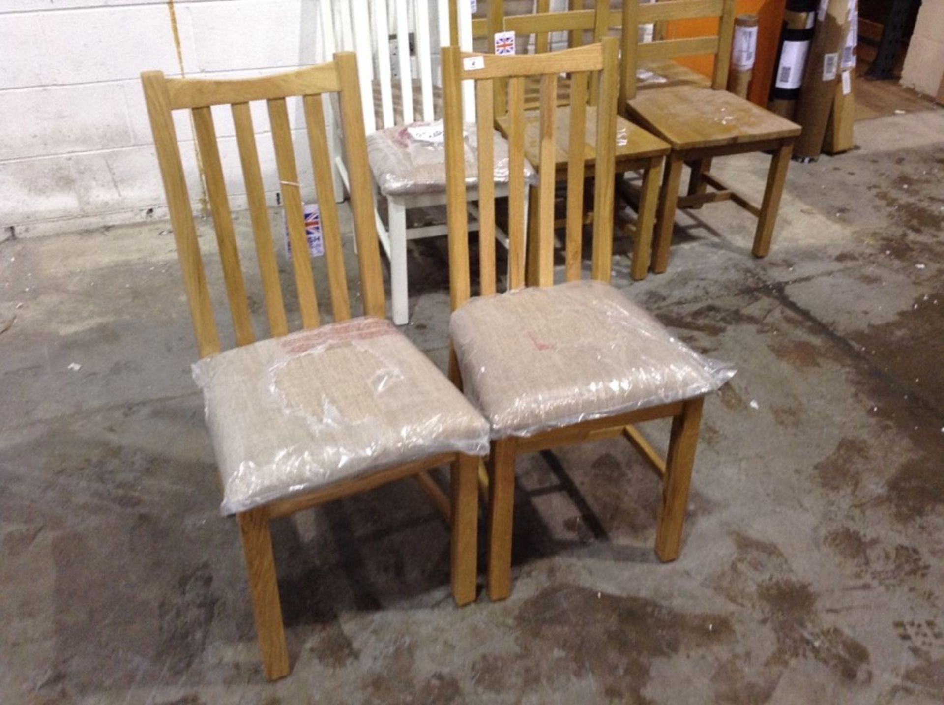 2 X Gloucester Oak Fabric Seat Dining Chair (CH-M4