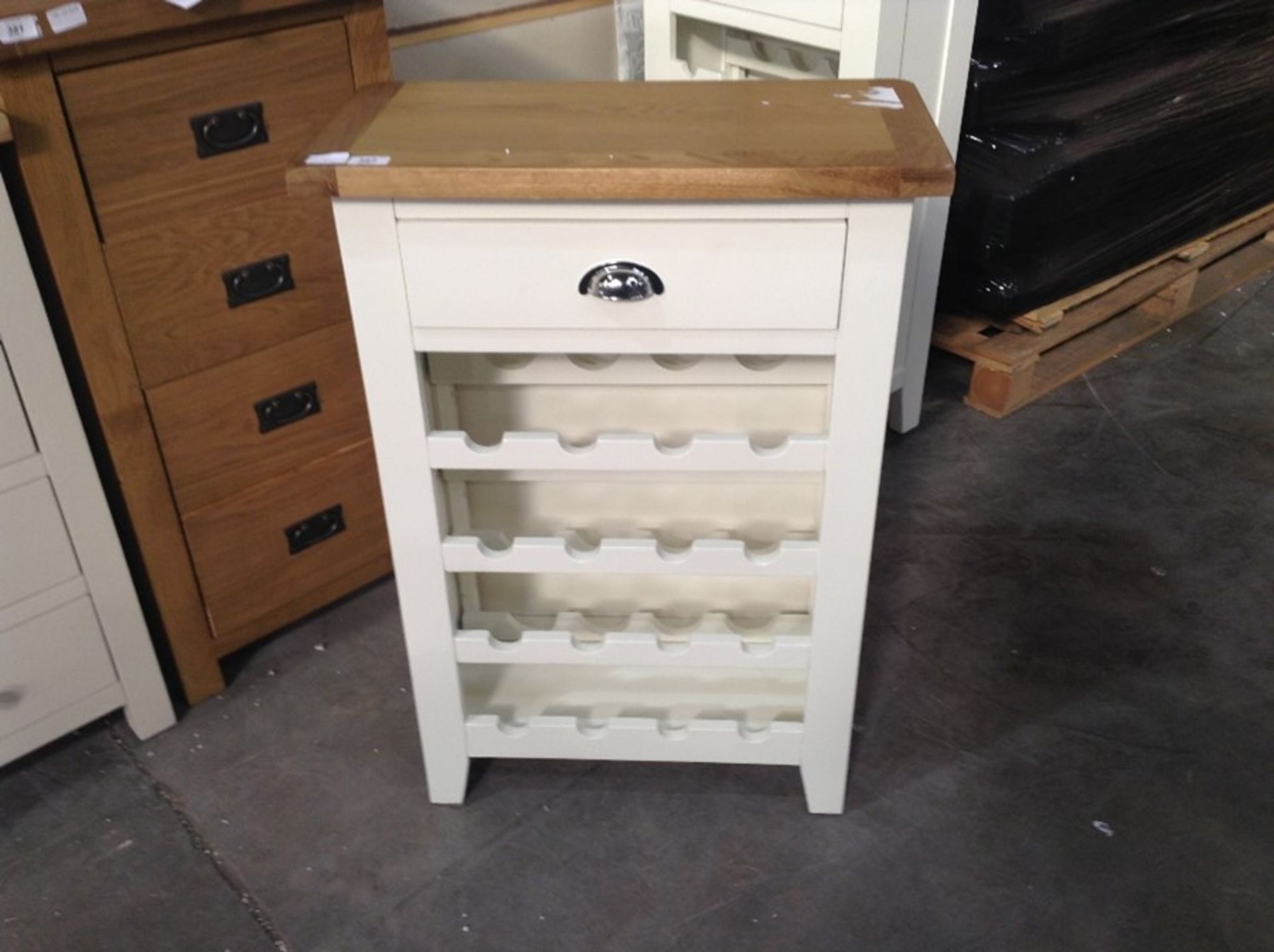 Chester White Painted Oak Wine Cabinet (CH-N15 -NC-WC-W)