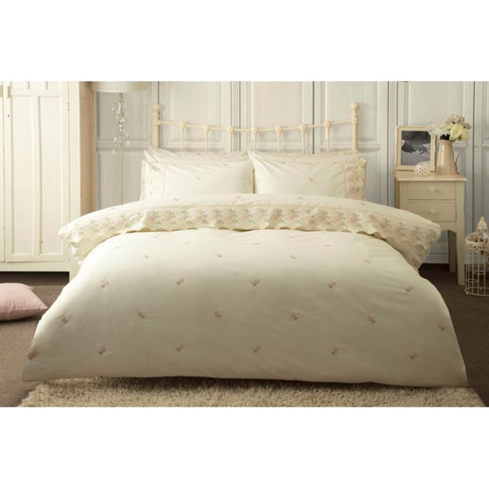 Belledorm, Ashley Percale 200 TC Duvet Cover Set (DOUBLE)(IVORY) - RRP £46.99 (AAJR1012 - 22320/