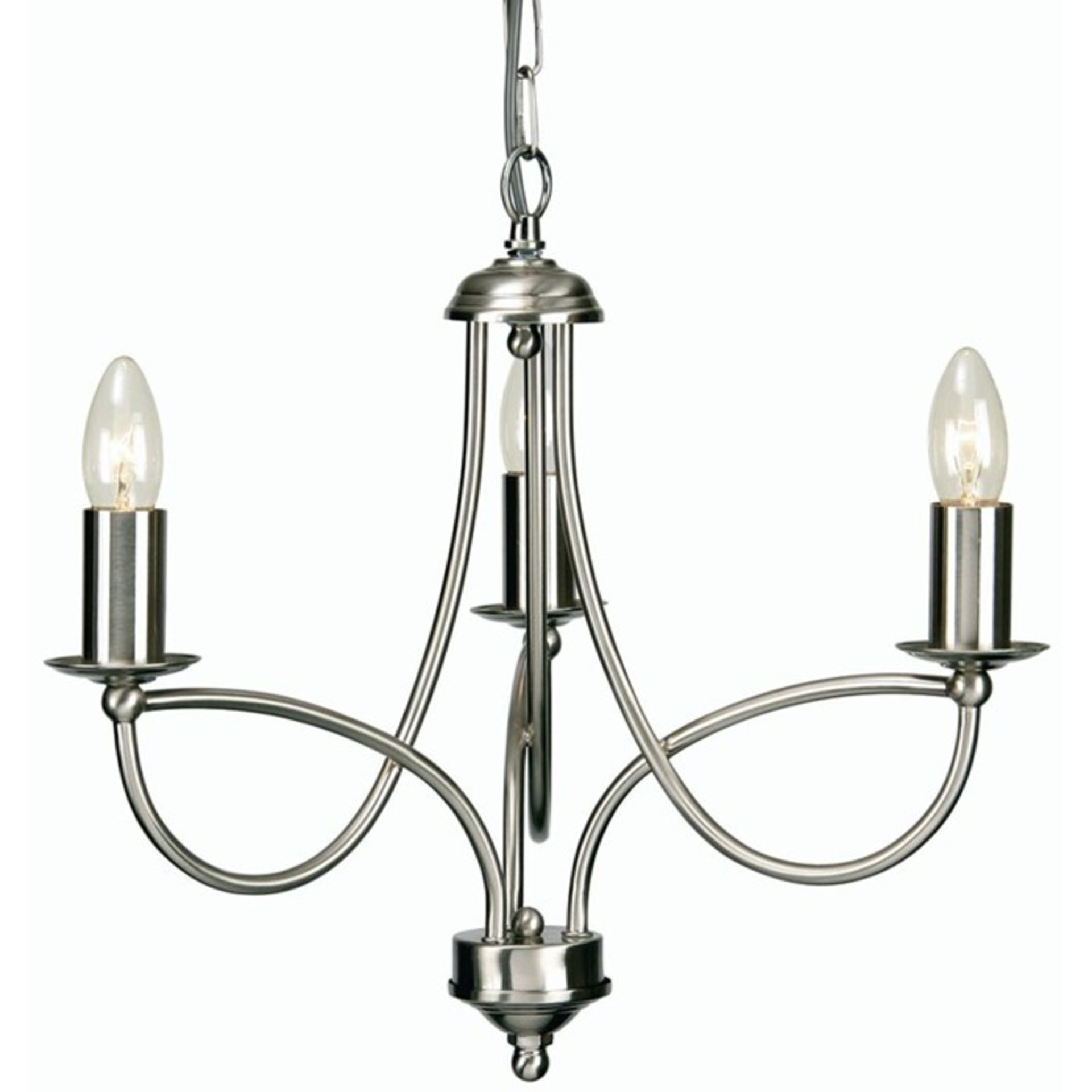 Marlow Home Co., Mill 3-Light Candle Style Chandelier (SATIN NICKEL) - RRP £68.99 (HAZO4105 -