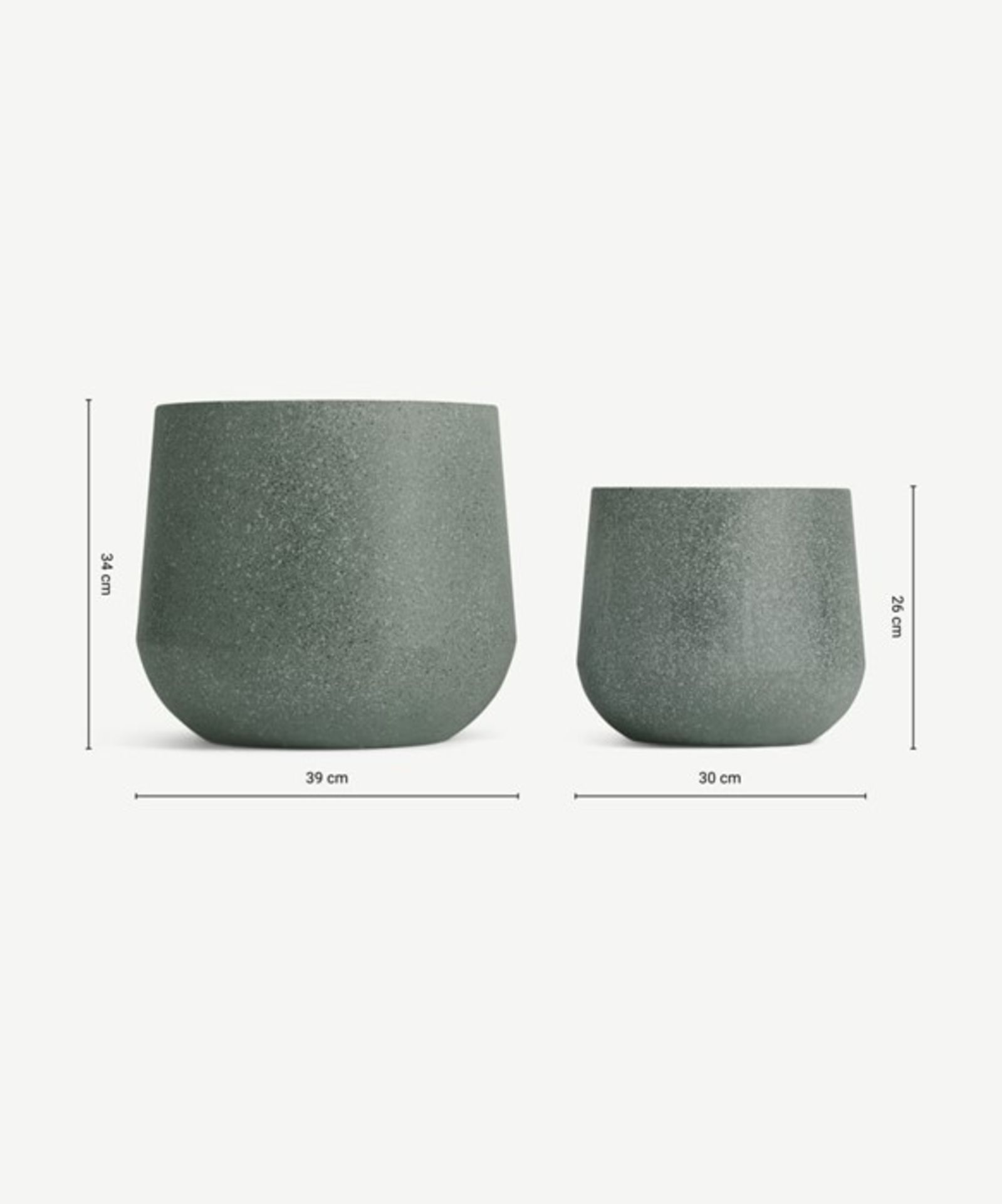 Made.com Colleta Set of 2 Fibre Cement Splatter Effect Planters Grey | SMALL PLANTER ONLY 30CM X26CM