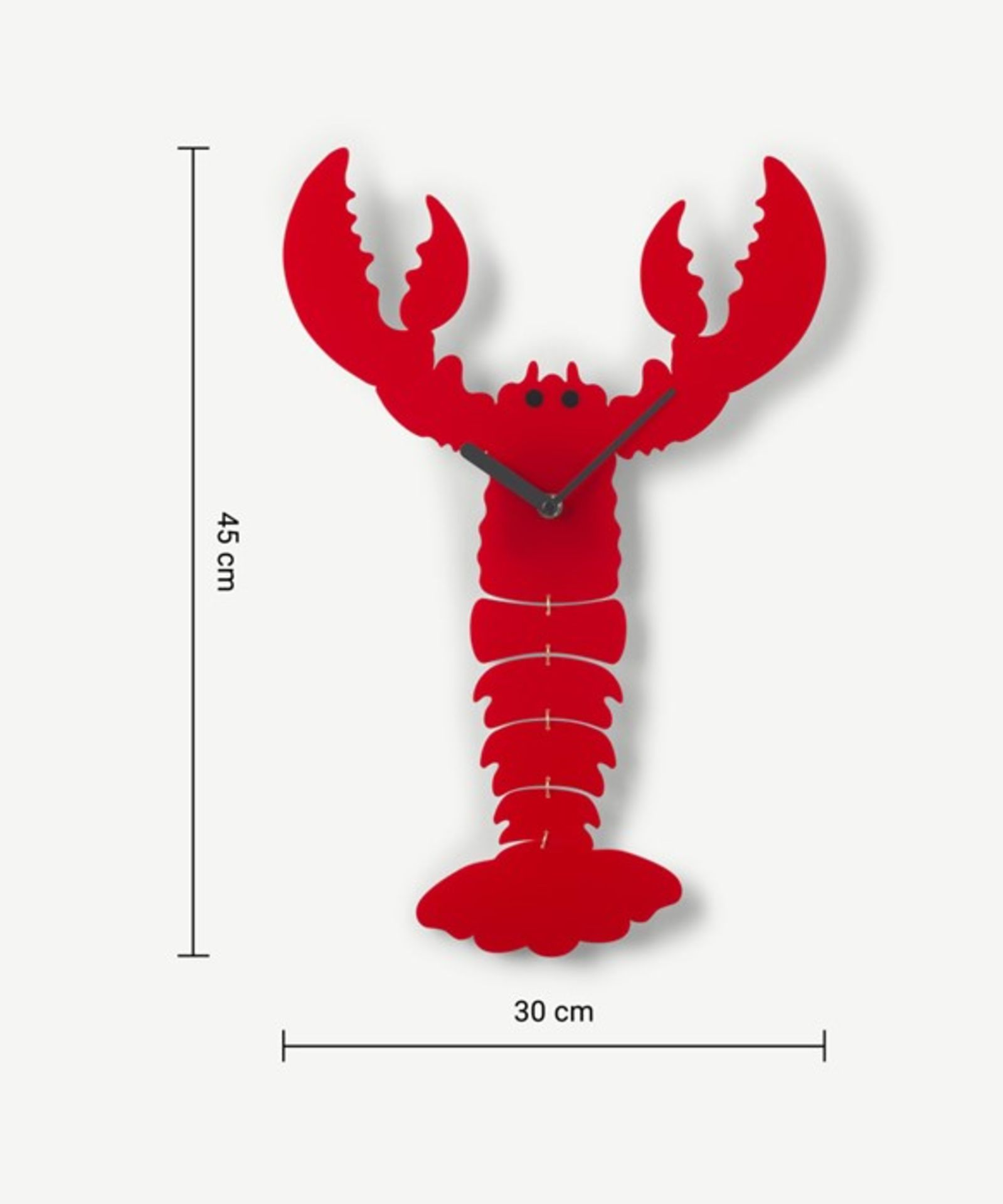 Made.com Tatty Devine Lobster Wall Clock Red RRP Â£35 (76A - 14) 1B