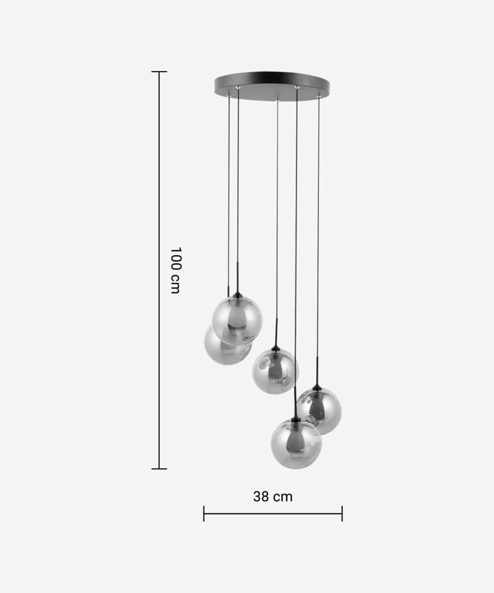 | 1x | Made.com Masako Chandelier Pendant Light Smoked & Opal Glass RRP Â£149 | SKU MAD-