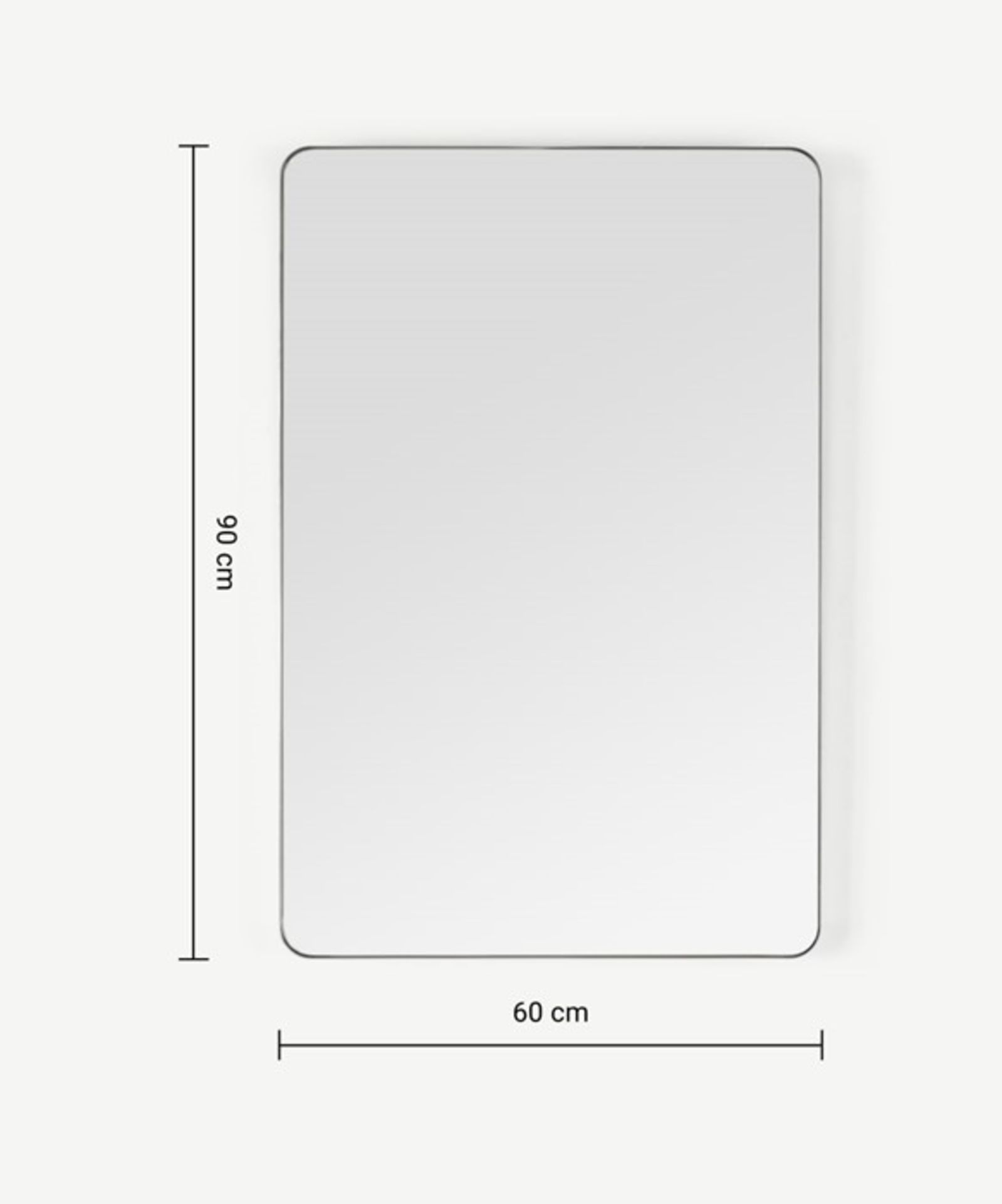 Made.com Arles Rectangular Wall Mirror 60 x 90cm Matt Black RRP Â£139 (98A -2) 2G