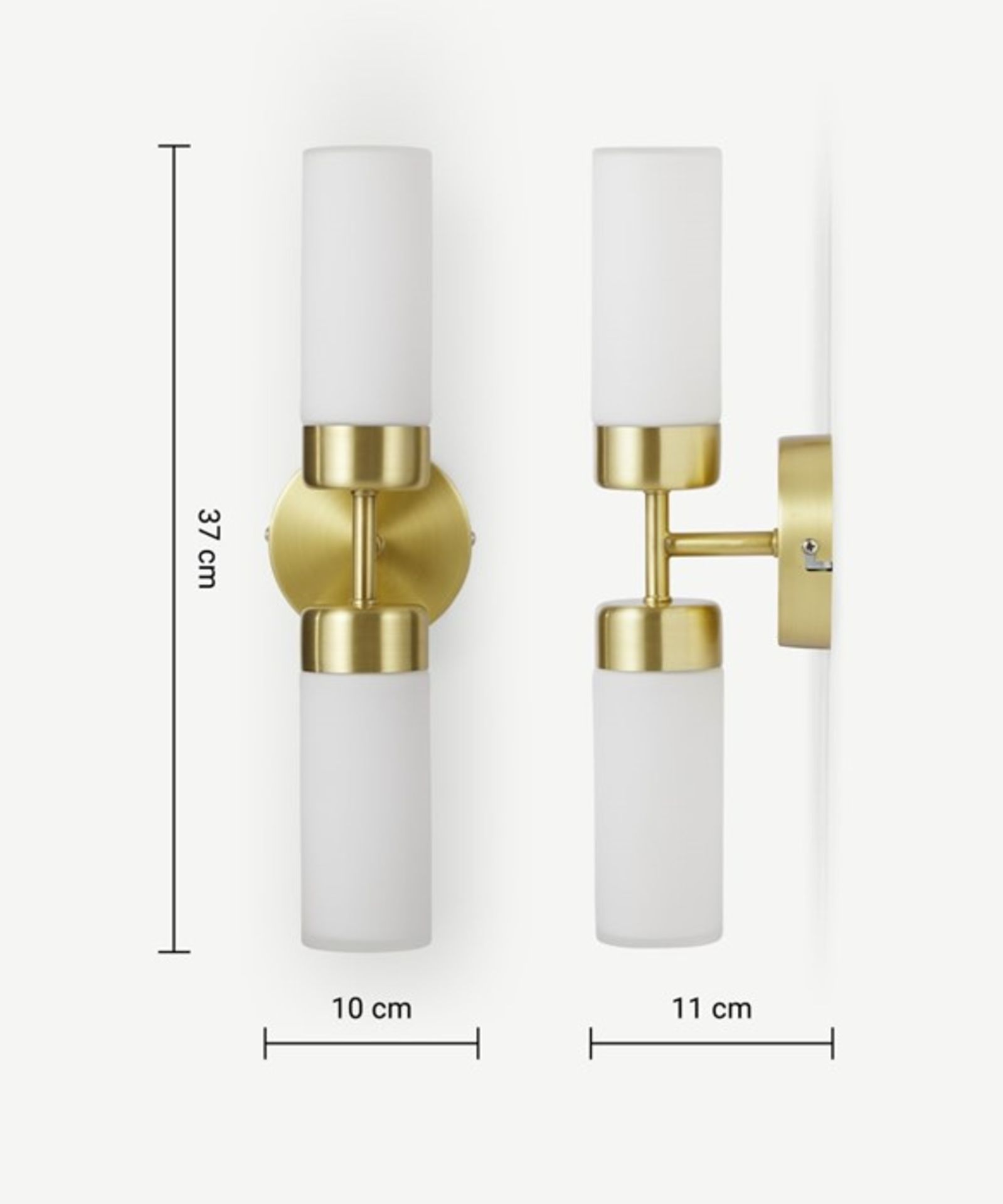 | 1x | Made.com Eddis Bathroom Double Wall Lamp Brushed Brass RRP Â£69 | SKU MAD-BLTEDD002ZBR-UK |