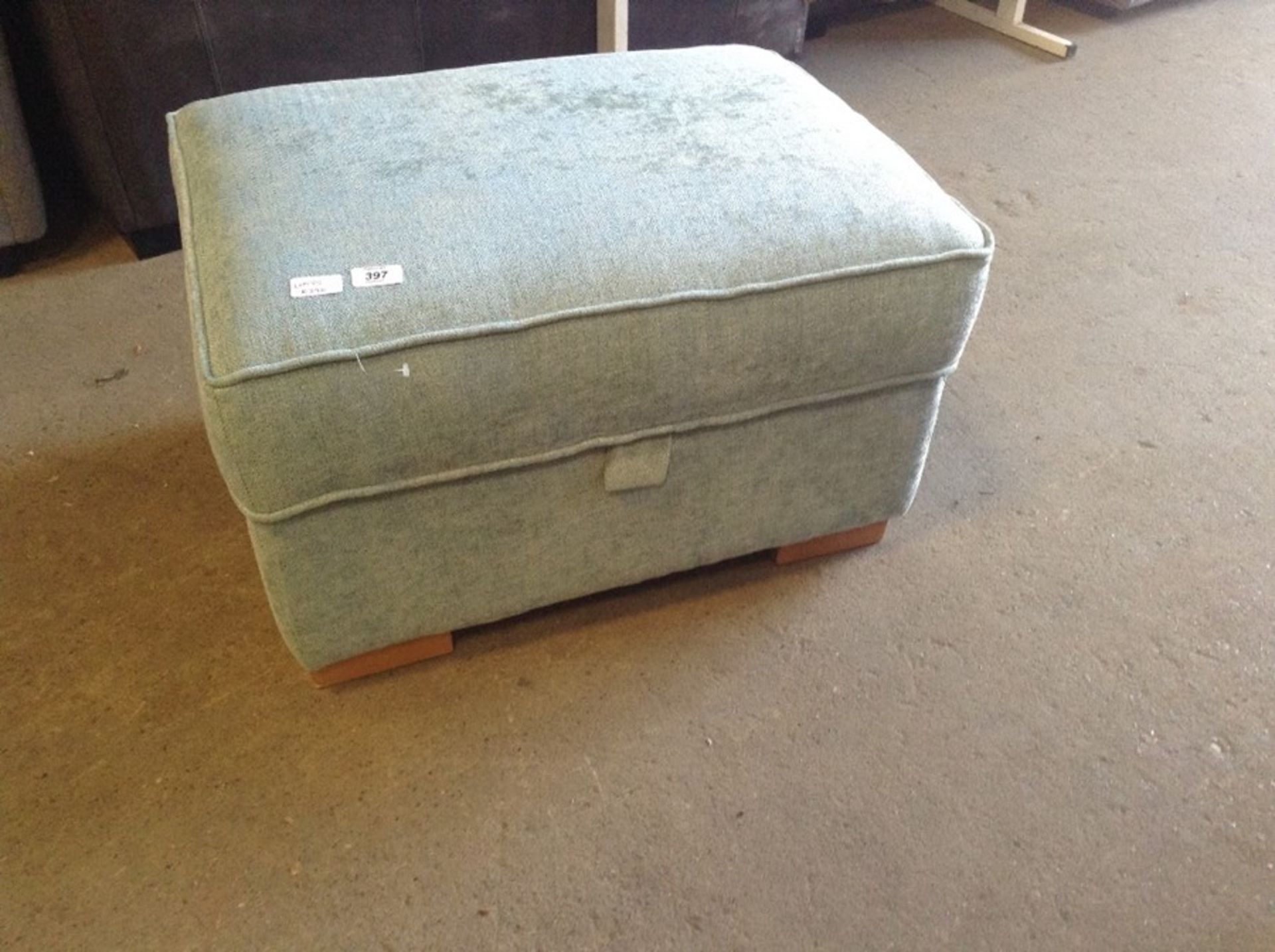 TEAL FABRIC STORAGE FOOTSTOOL (WM35-K396)