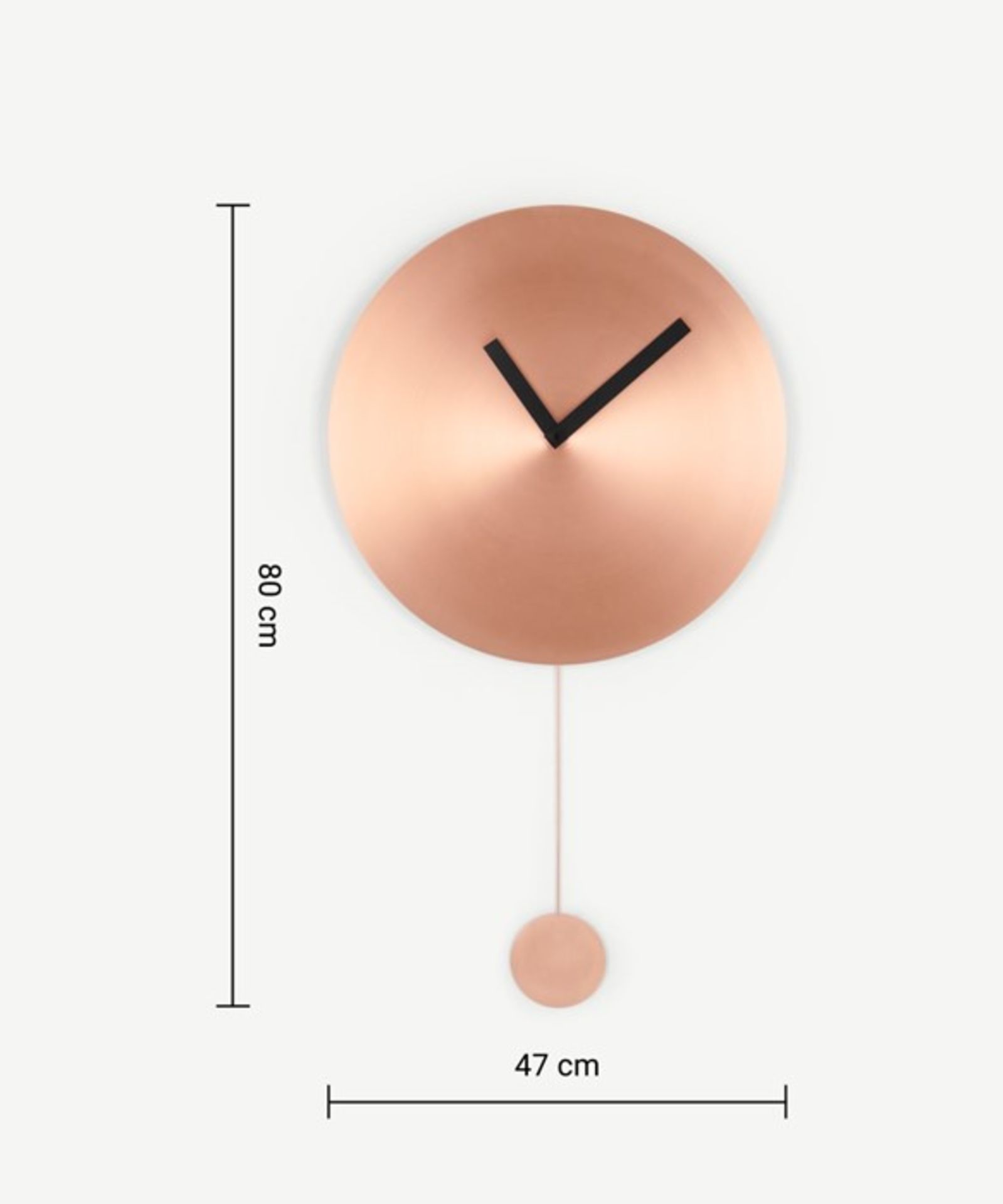 | 1x | Made.com Sunny Large Pendulum Wall Clock 47cm Brushed Copper RRP Â£49 | SKU MAD-