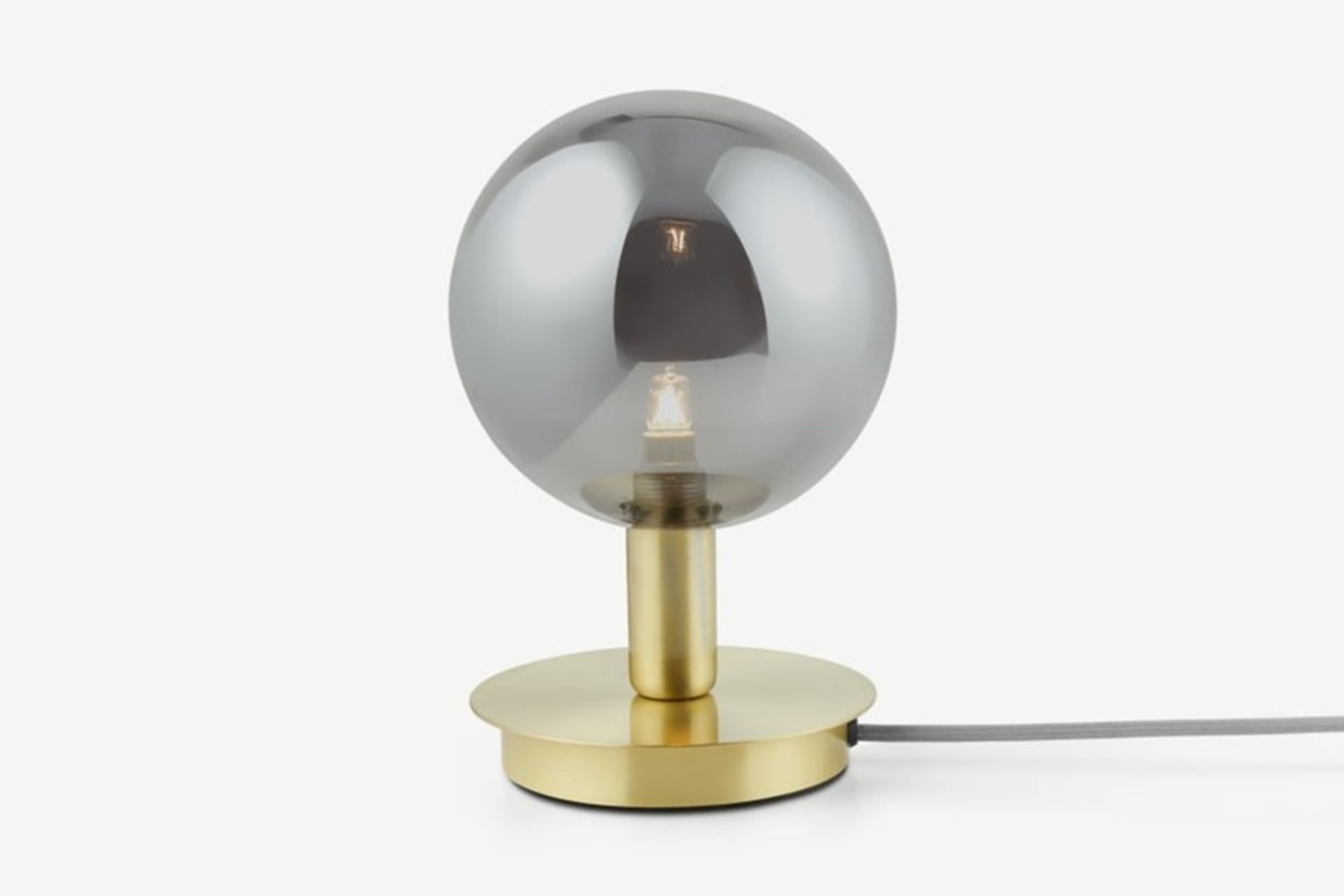 | 1x | Made.com Boll Table Lamp Brass & Smoked Glass | NEEDS CABLES RECONNECTING | RRP Â£35 | SKU