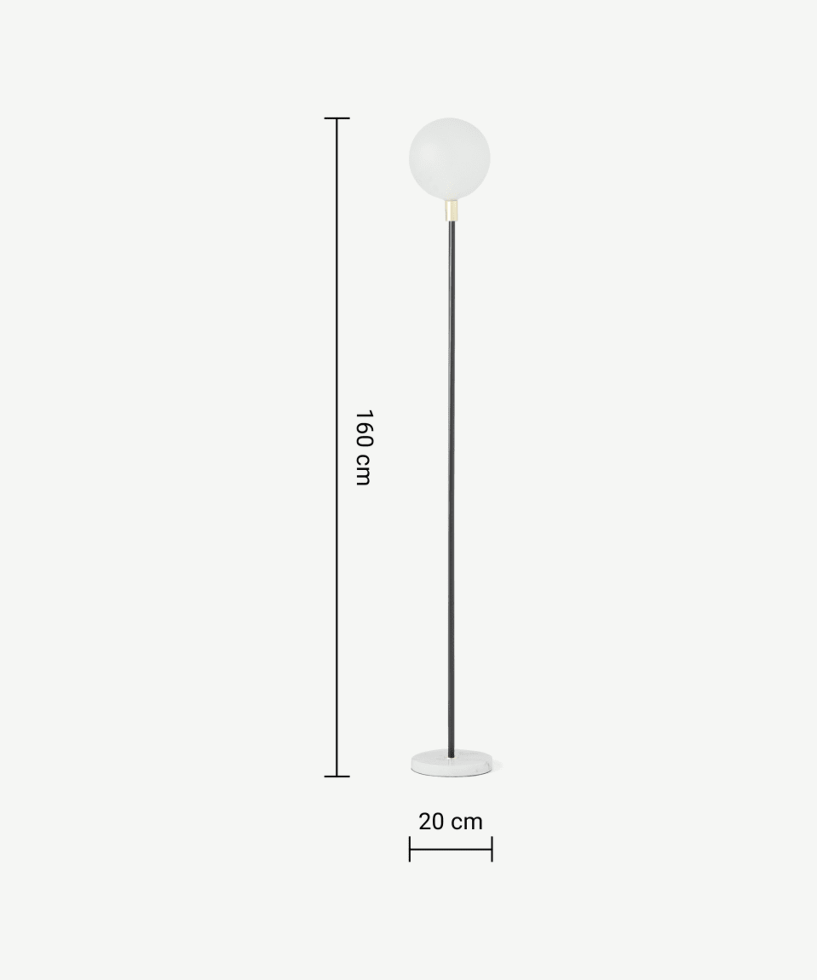 | 1x | Made.com Boll Floor Lamp White Marble Black & Frosted Glass | NO SHADE INCLUDED| RRP Â£89 |