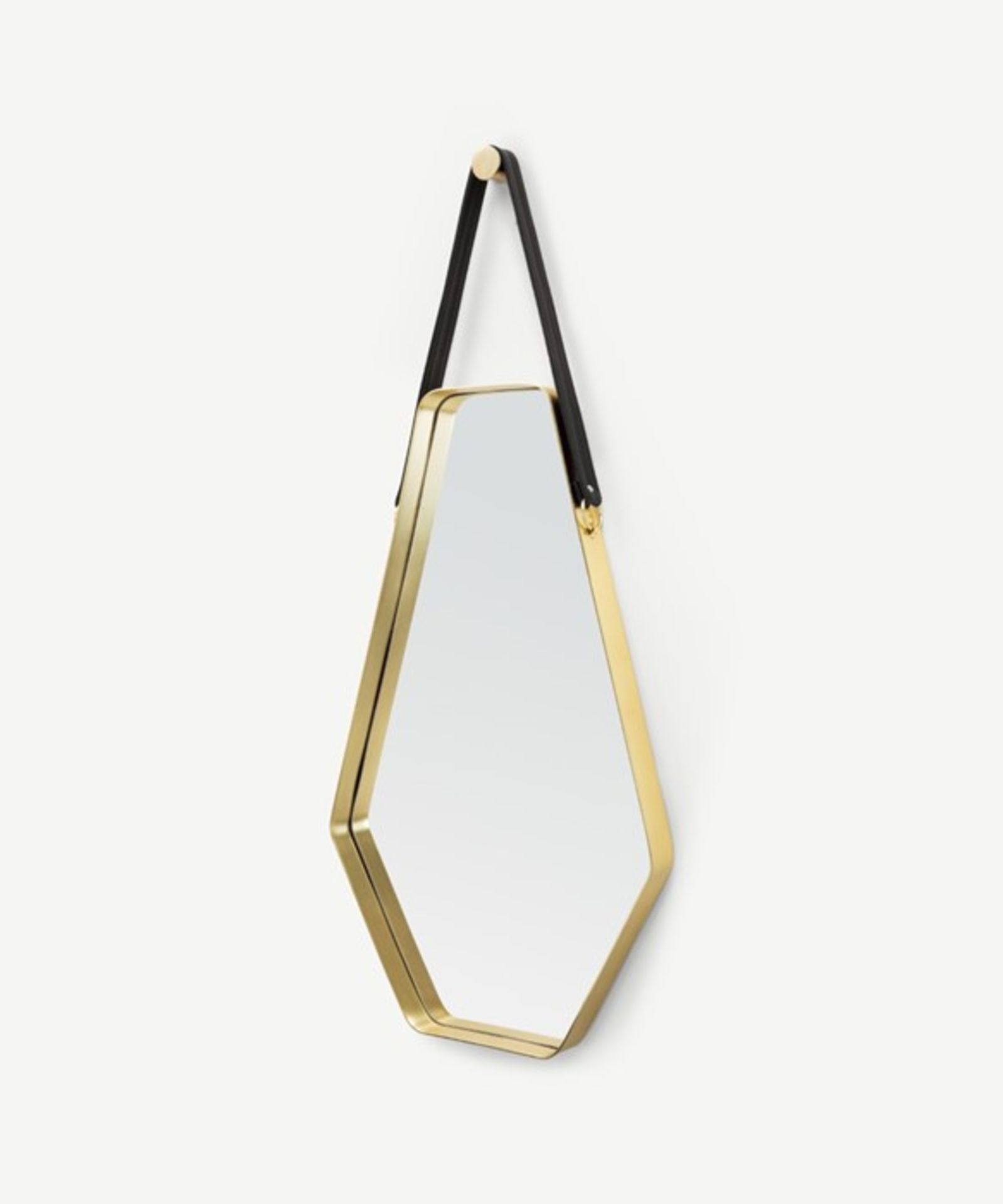 | 1x | Made.com Cora Large Wall Hanging Mirror Black & Gold |SCRATCH ON FRAME |RRP Â£129 | SKU MAD-