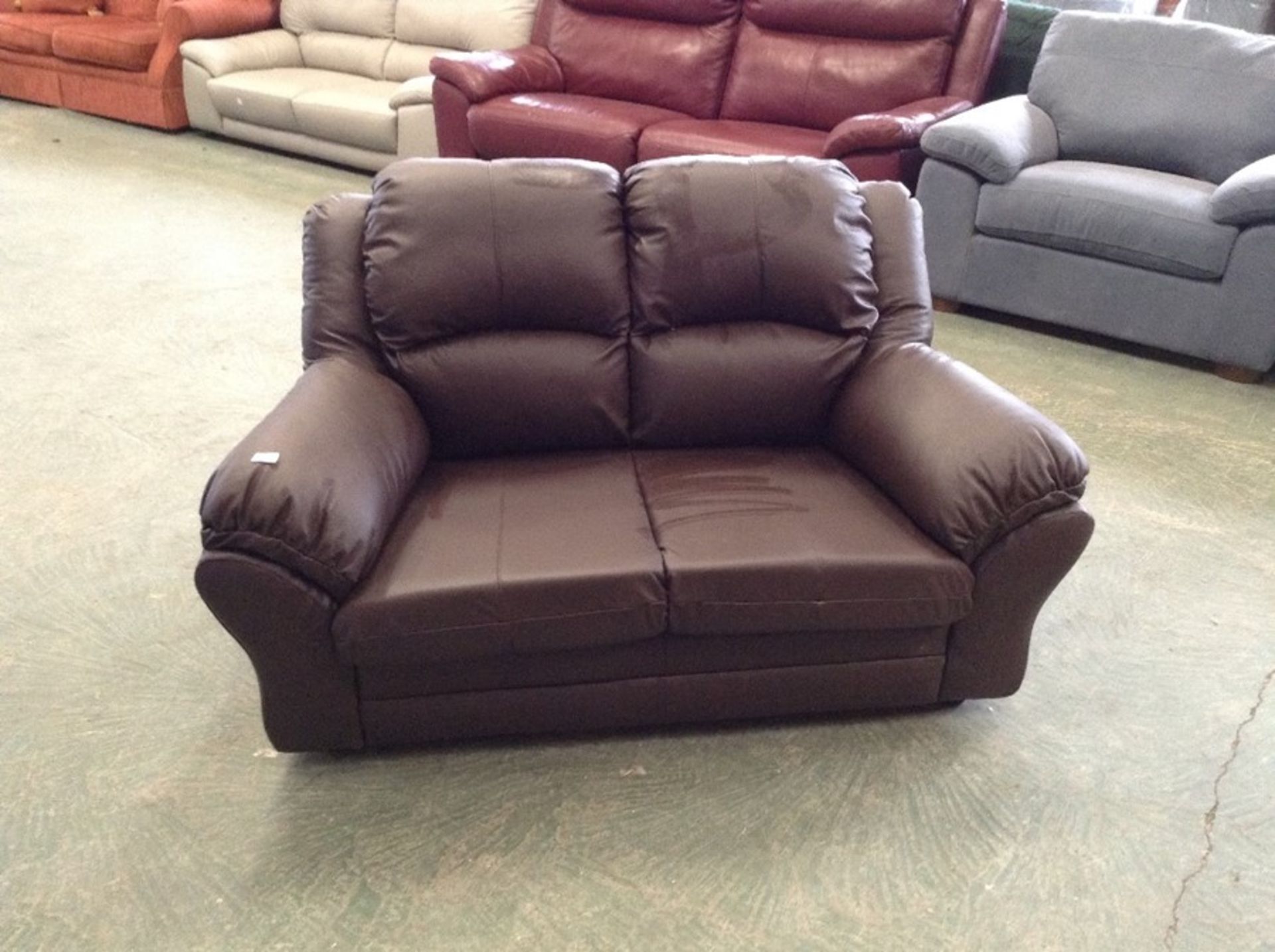 BROWN LEATHER 2 SEATER