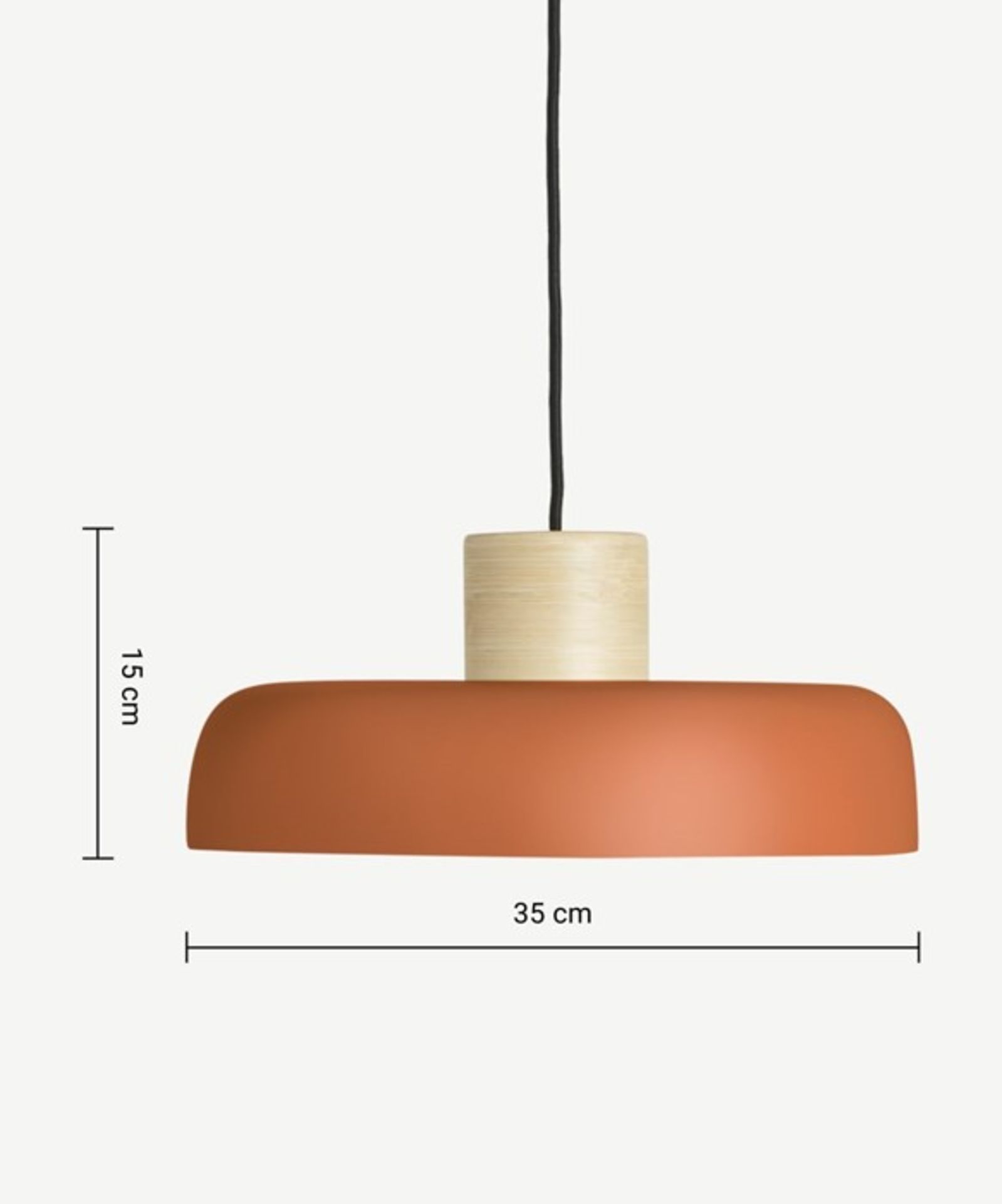 | 1x | Made.com Todd Pendant Lamp Shade Orange & Bamboo | SHADE ONLY / SCRATCH ON TOP|RRP Â£35 | SKU