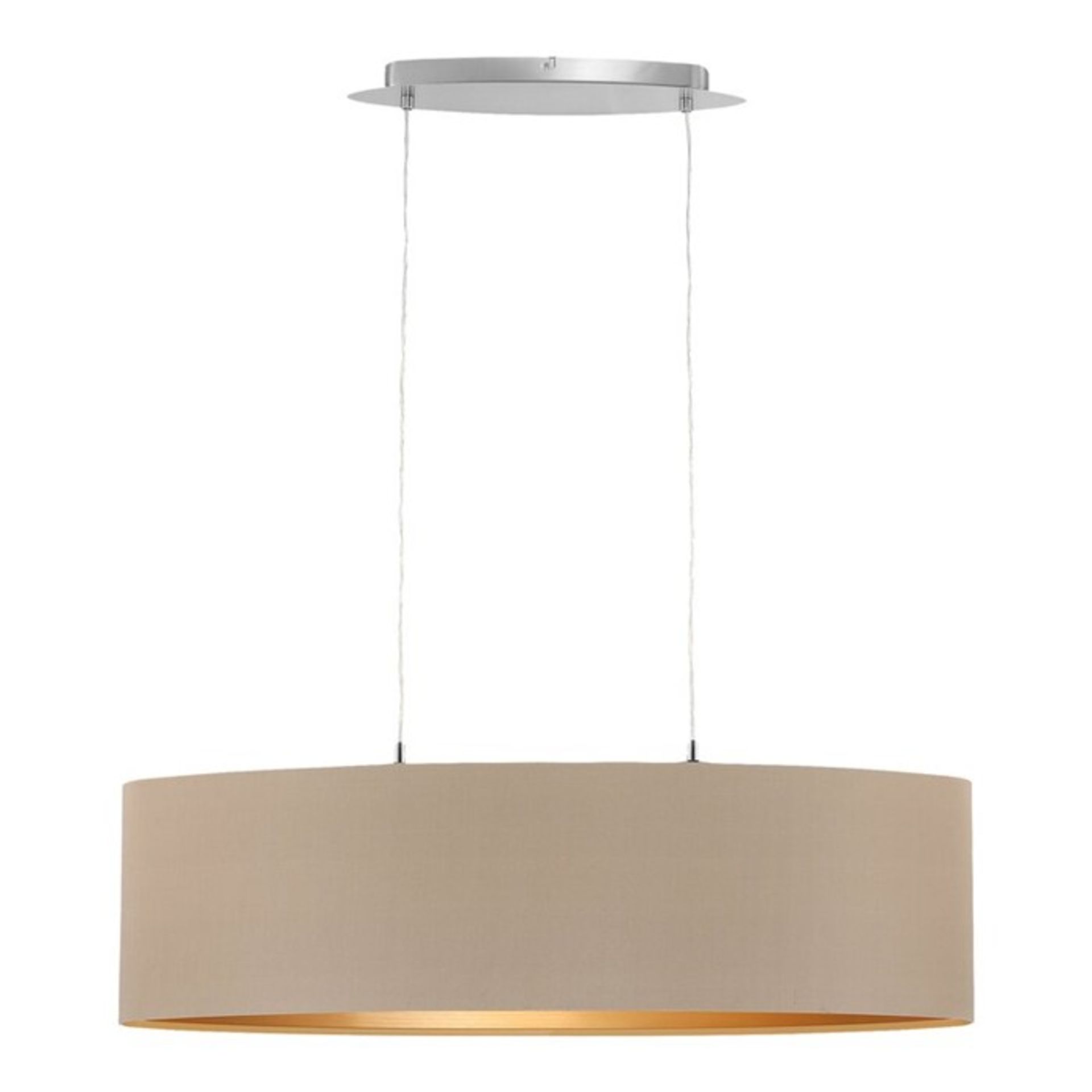 Wade Logan, Balibo 2-Light Drum Pendant (SILVER/GREY)(DENTED SHADE) - RRP £111.99 (EGF4140 - 12602/