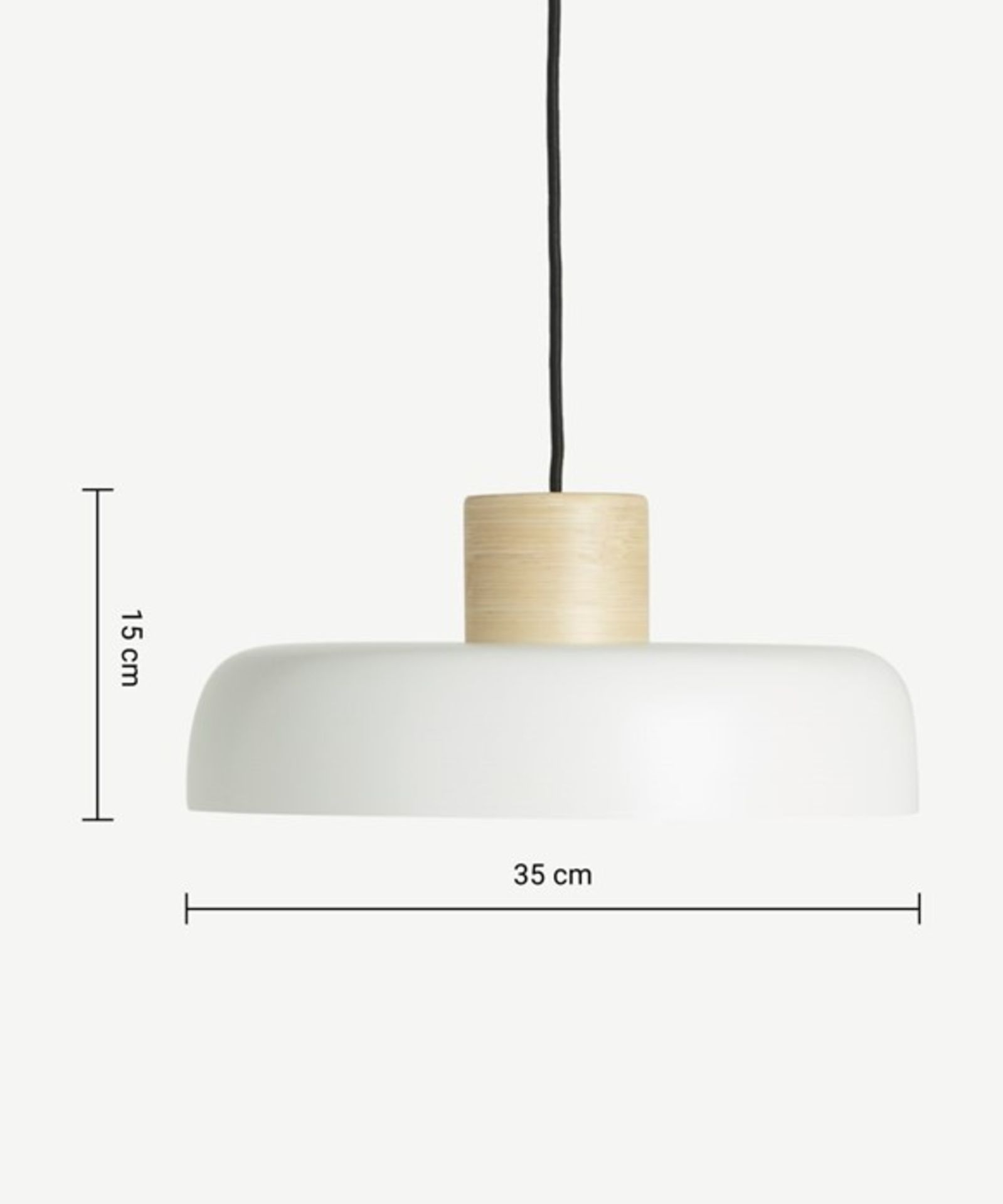 Made.com Todd Pendant Lamp Shade White & Bamboo (CRACKED ON TOP)(SHADE ONLY) RRP £35 (84A - 4) 3D