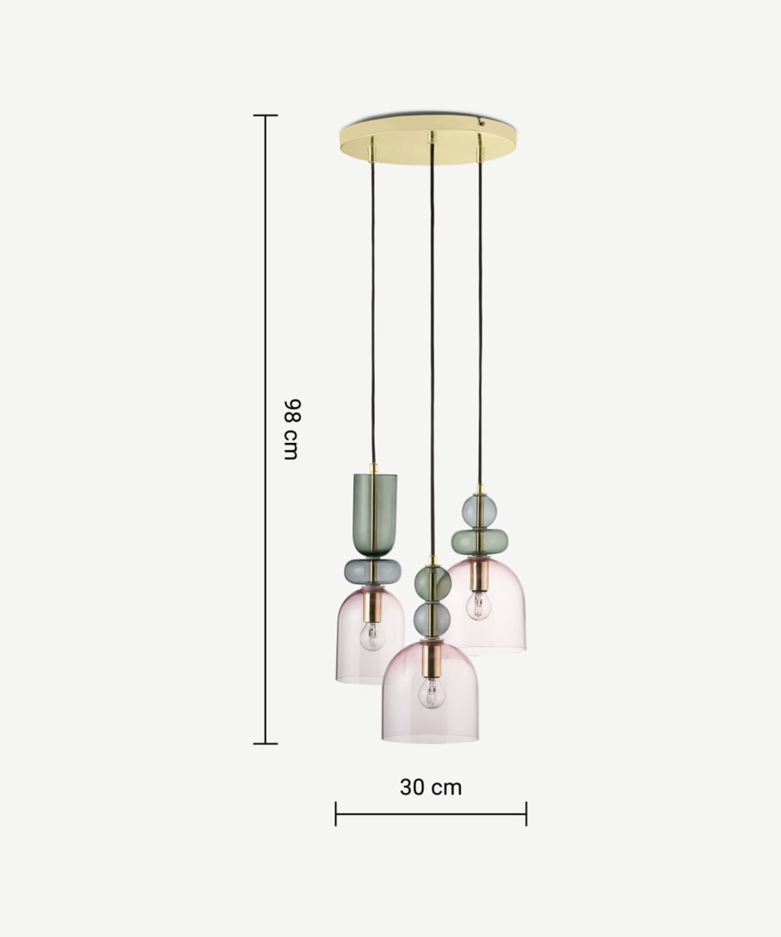 |1X|Whitney Cluster Pendant Lamp, Green Multi RRP - £149 |A56 - 2 -CLPWHI001GRE-UK |6G
