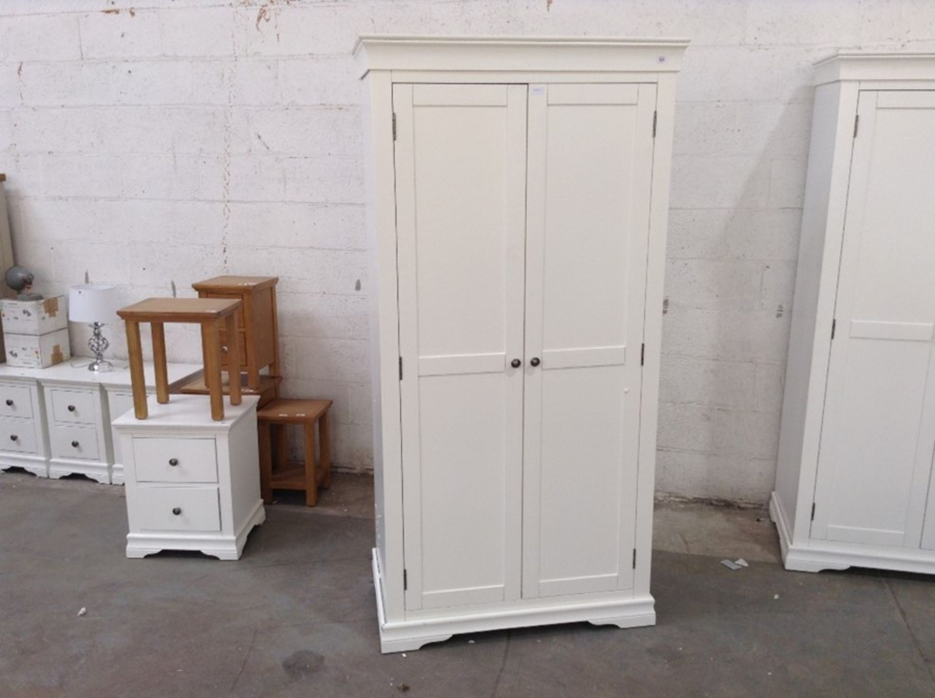 Florence White Painted Full Hanging Wardrobe (R-11