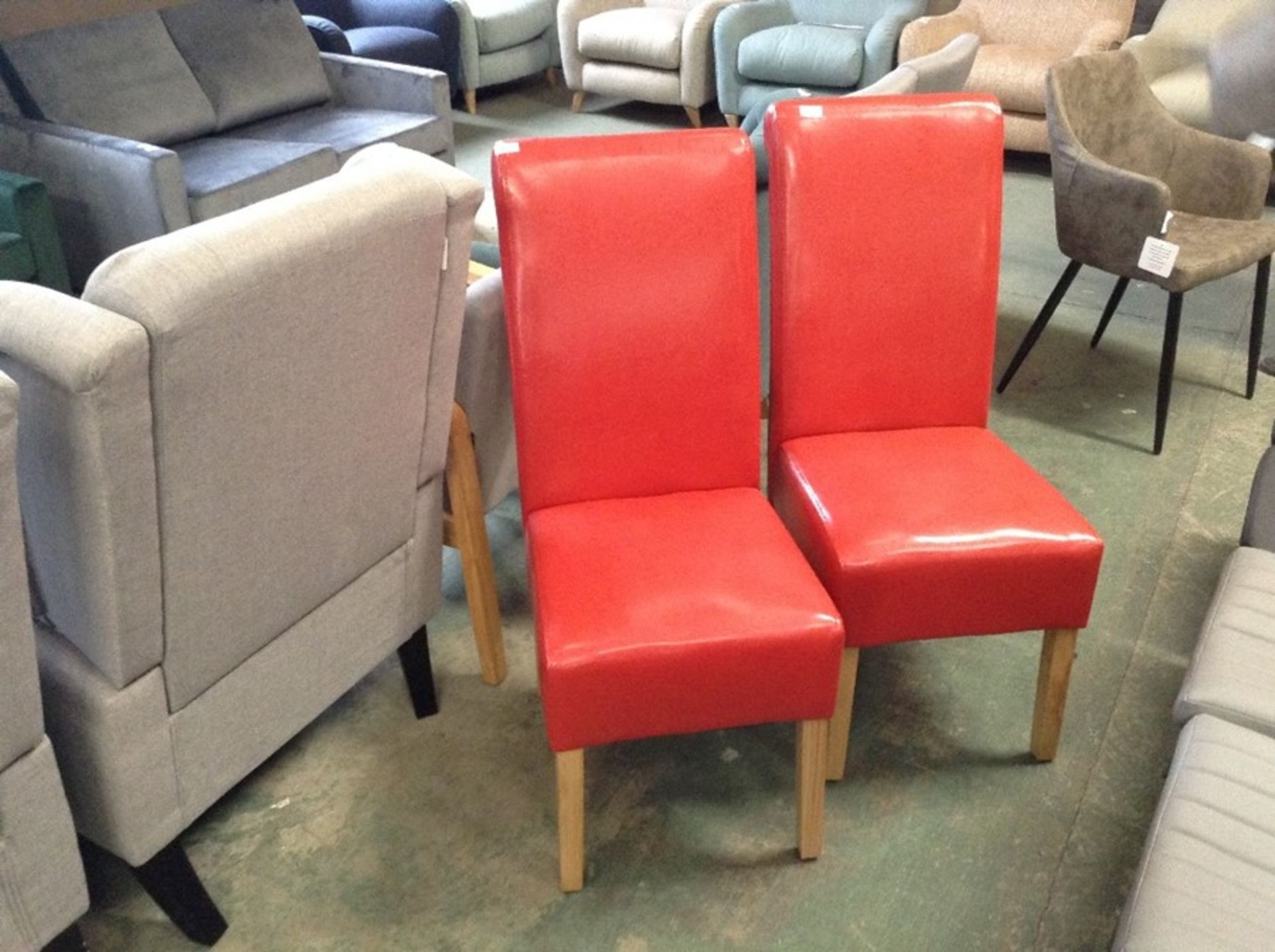 Home Etc,Upholstered Dining Chair (Set of 2)Red RRP -£119.98 (22618/3 -)