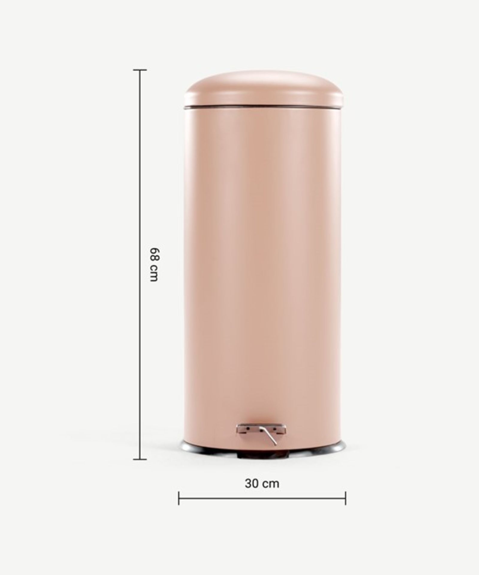 |1X|Made.com Joss 30L Domed Pedal Bin Pink | DENTED| RRP Â£39 |BTAJOS011PIN-UK | 1j0458/2 |3G