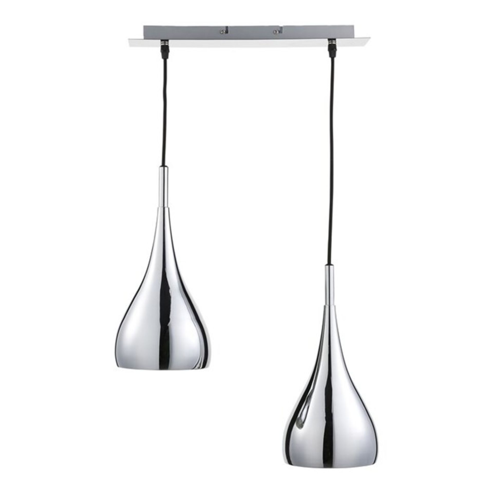 17 Stories,Miya 2-Light Kitchen Island Pendant(SILVER) RRP -£92.99 ( NAVE1161 -17180/6) -5F