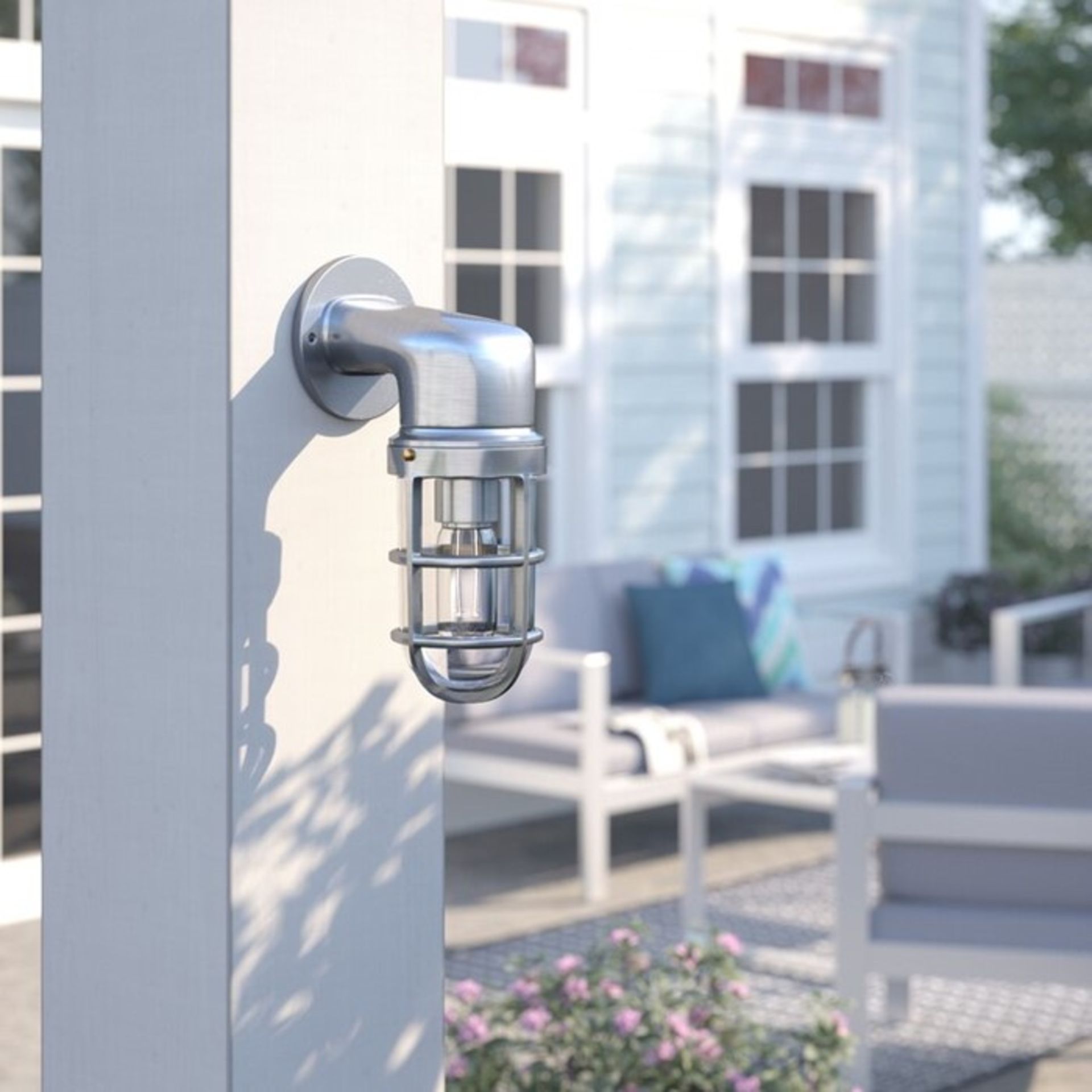 MiniSun Quay 1 Light Outdoor Sconce (CHROME) RRP - £44.99 (MSUN2750 - 7411/34) - 5F