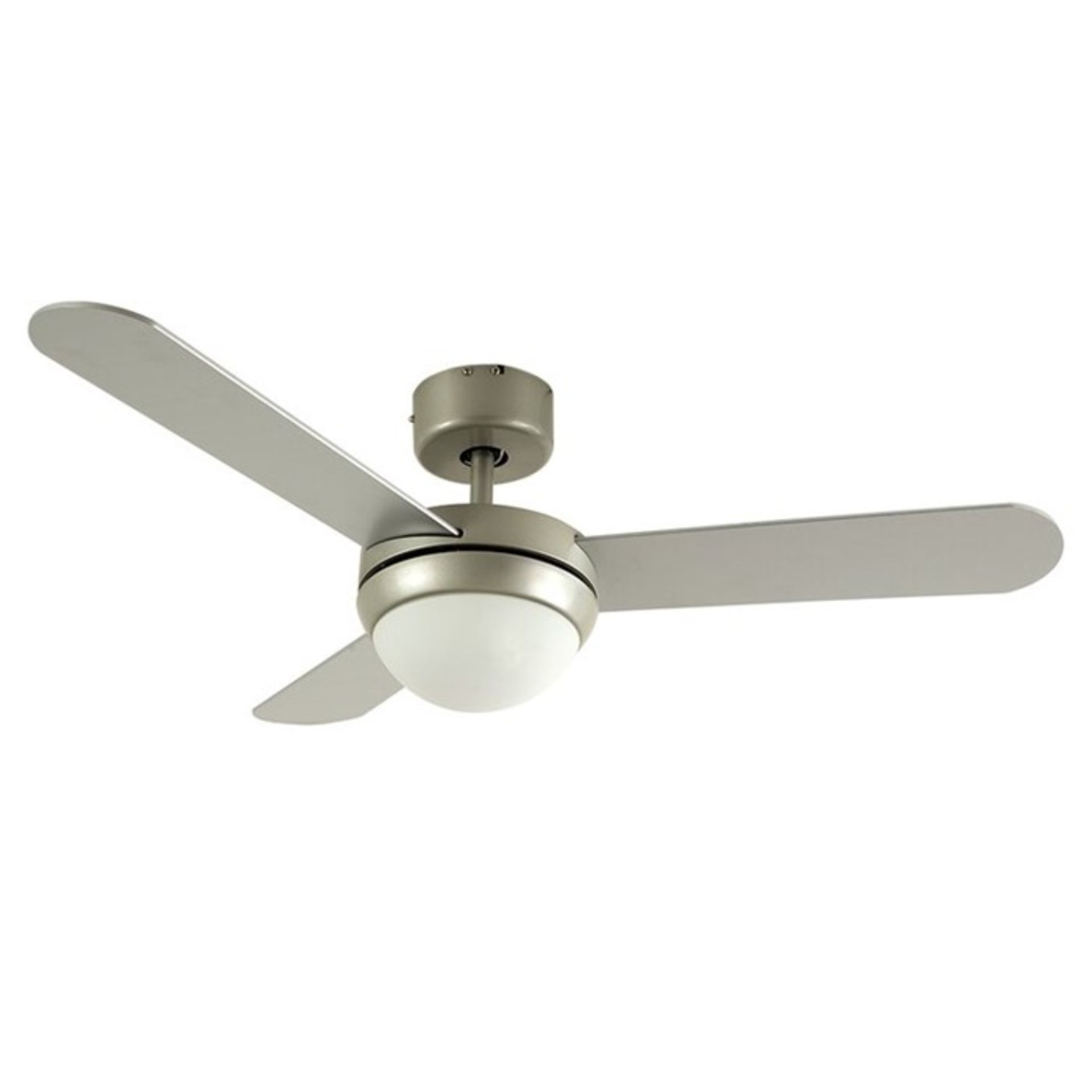 MiniSun 122cm Taurus 3-Blade Ceiling Fan with Remote (CHROME) RRP - £86.99 (MSUN1885 - 7411/6) - 6B