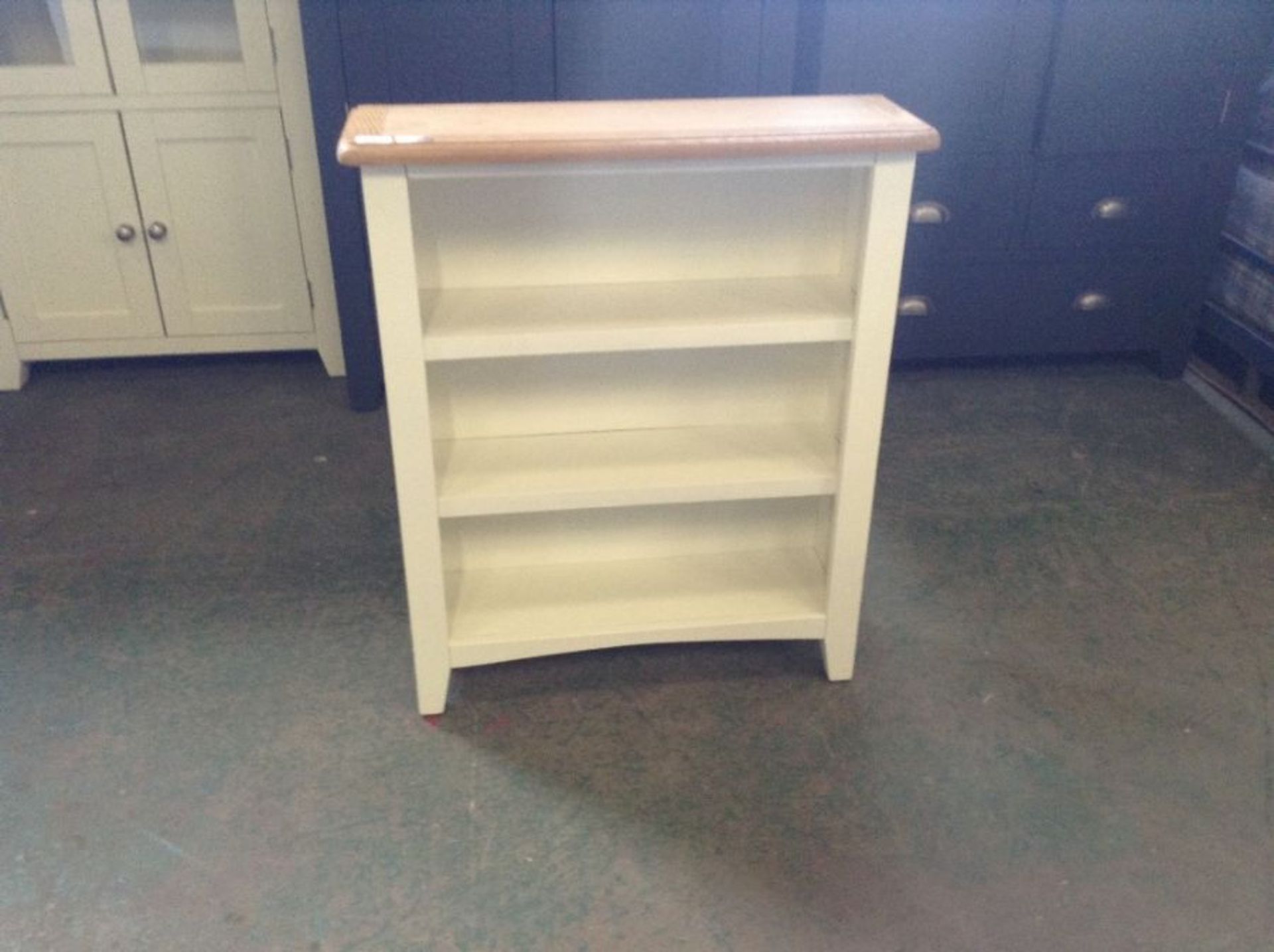 Gloucester White Painted Oak Small Wide Bookcase (