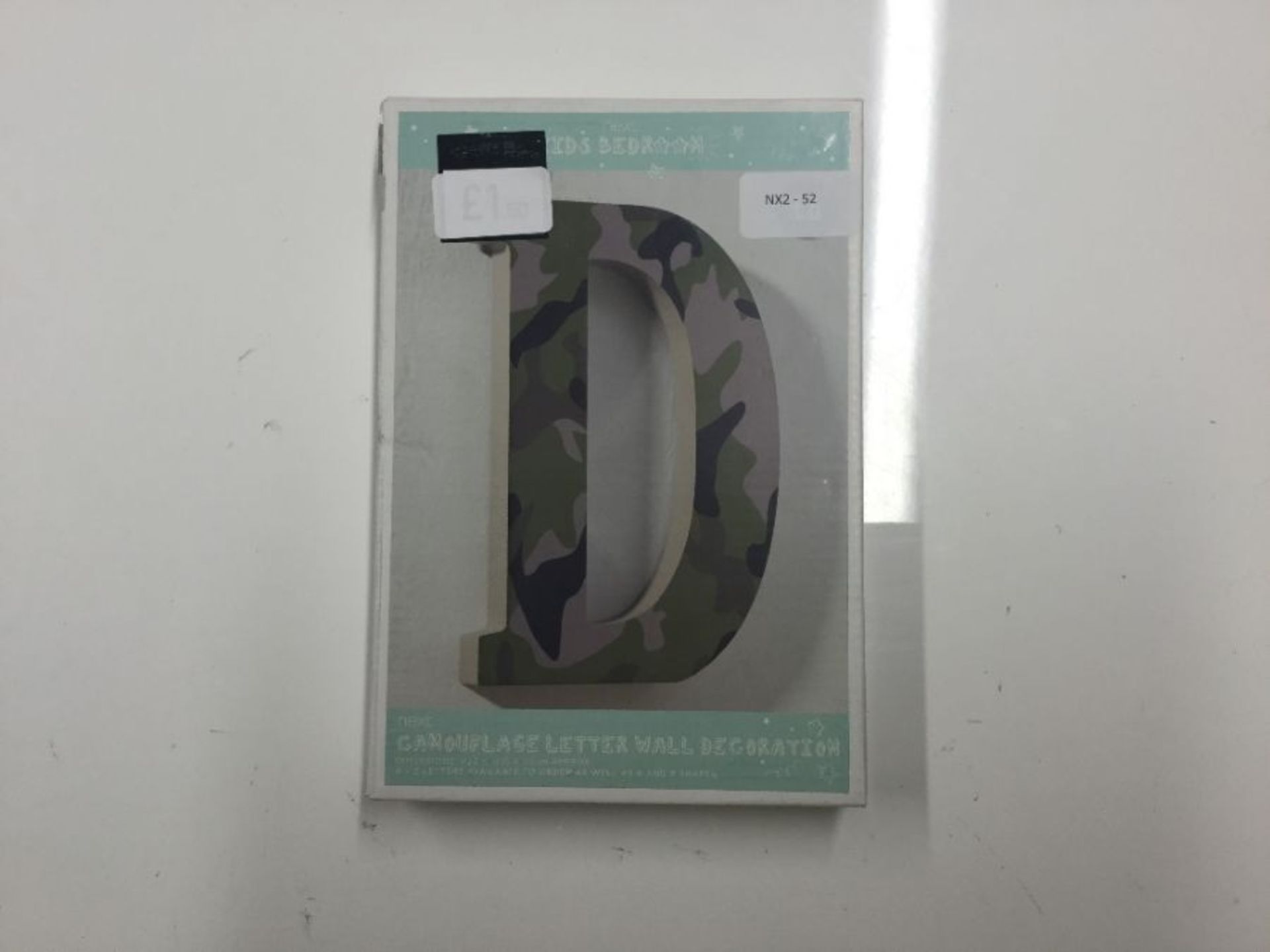 CAMOUFLAGE LETTER WALL DECORTATION 'D' (NX2 - 52) - 7E